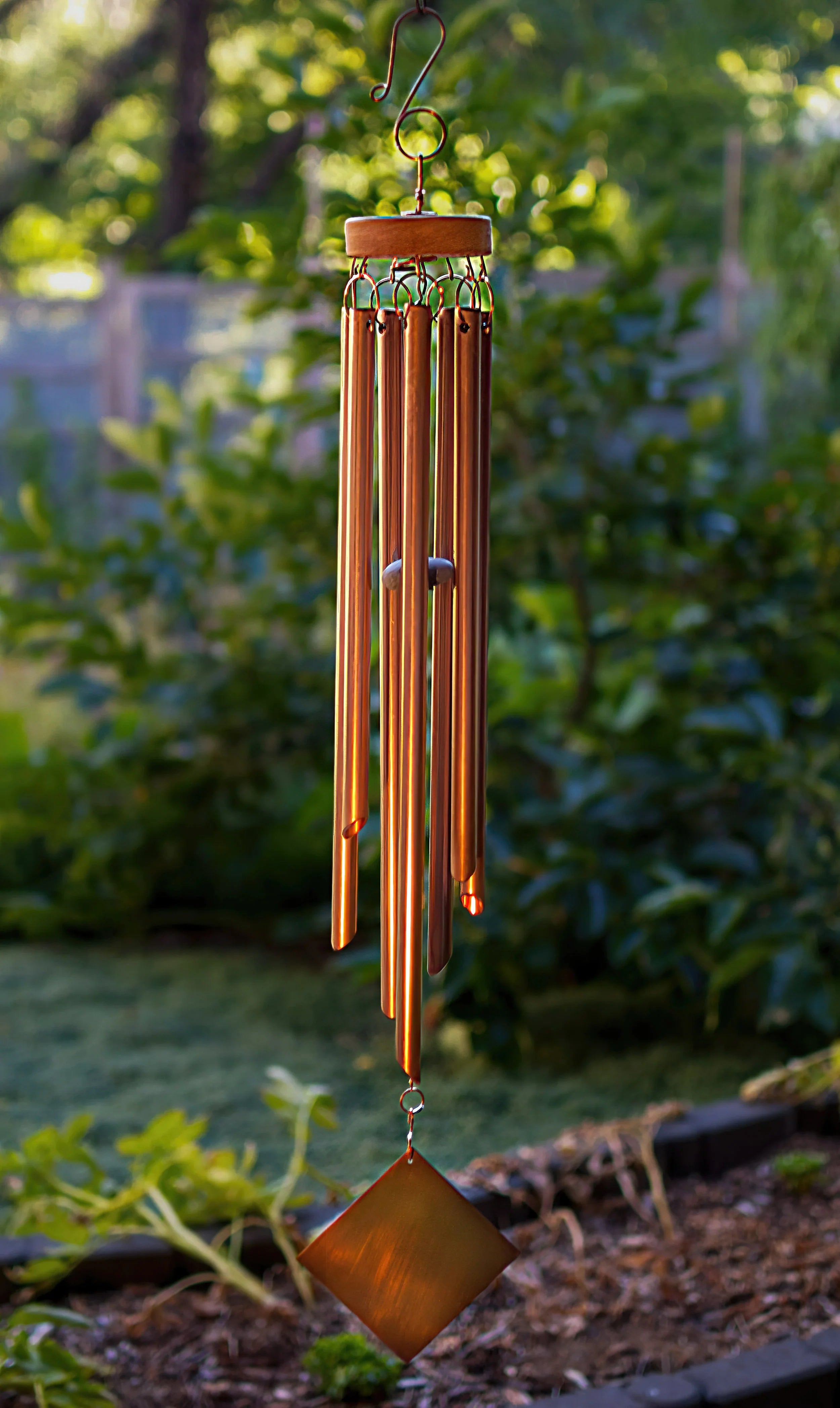 Carillon éolien 7 grands carillons en cuivre rond en verre vert Windsail