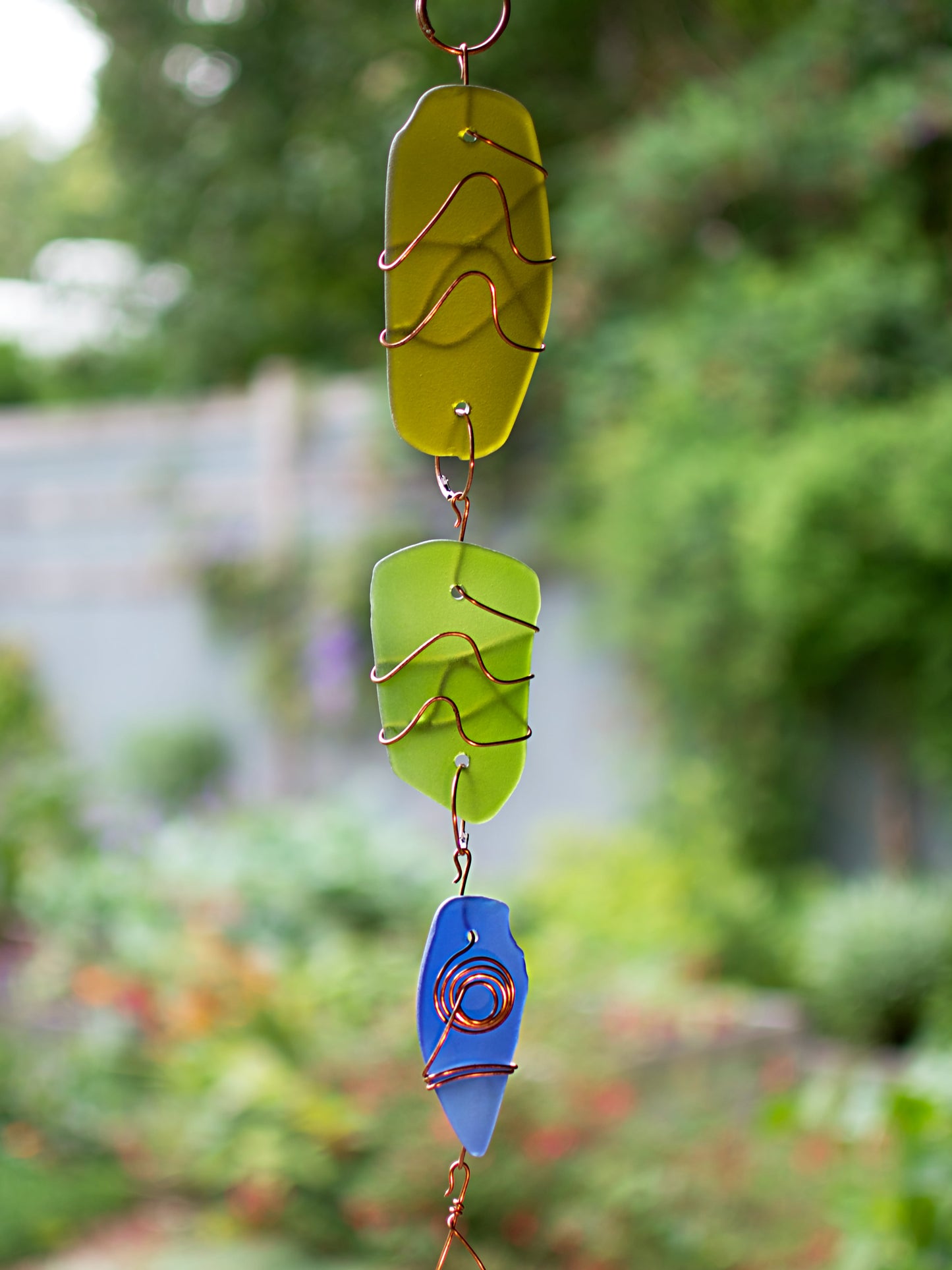 Outdoor Sea Glass Copper Handcrafted Art Wind Chime