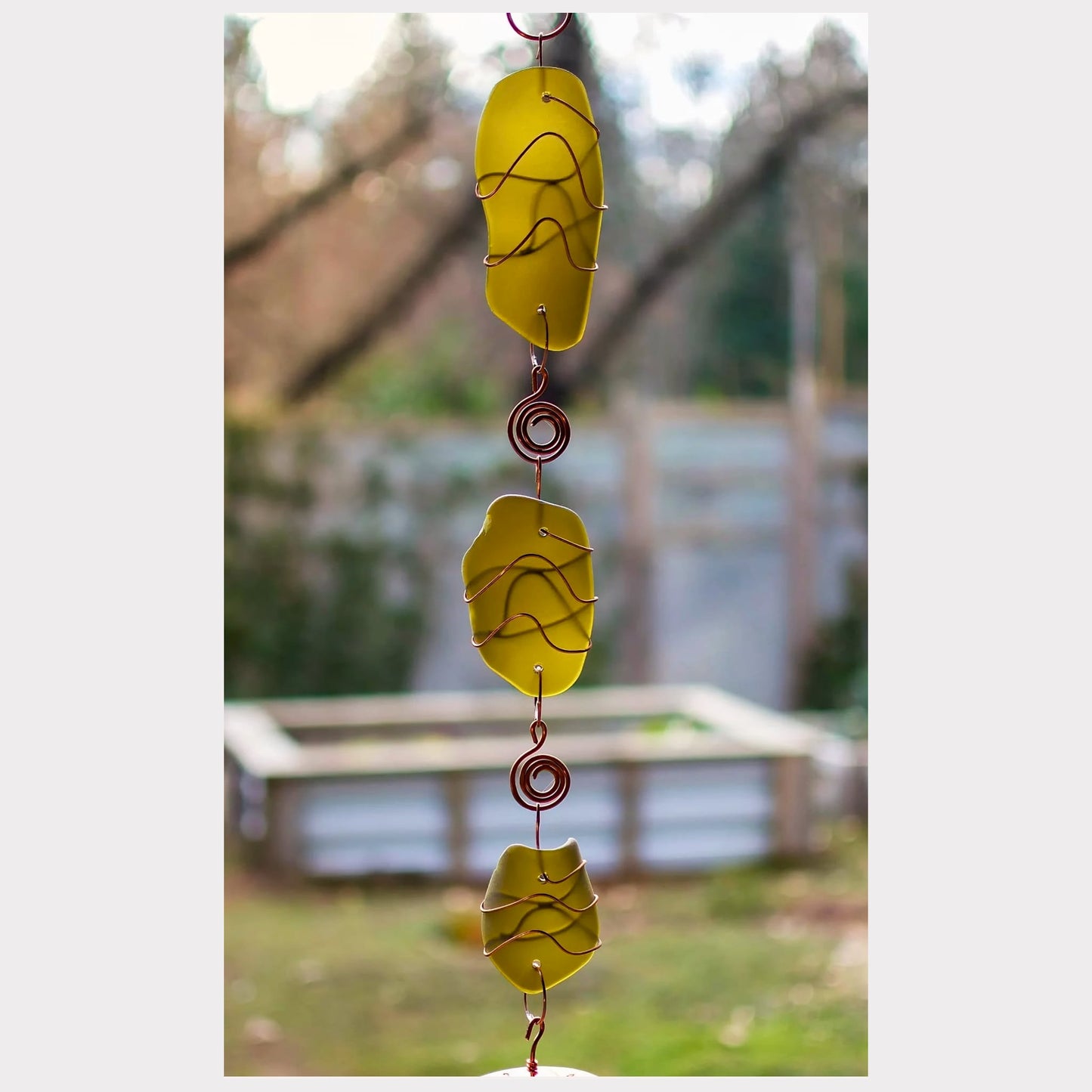 detail, beach glass wind chime