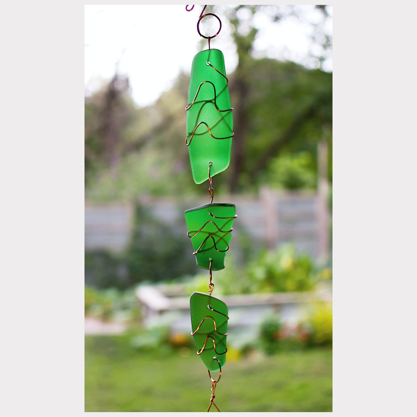 detail, sea glass wind chime