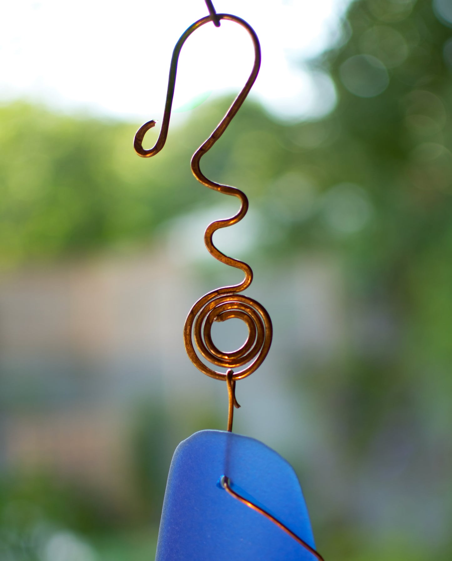 Wind Chime Glass Copper Brass Handcrafted Outdoor