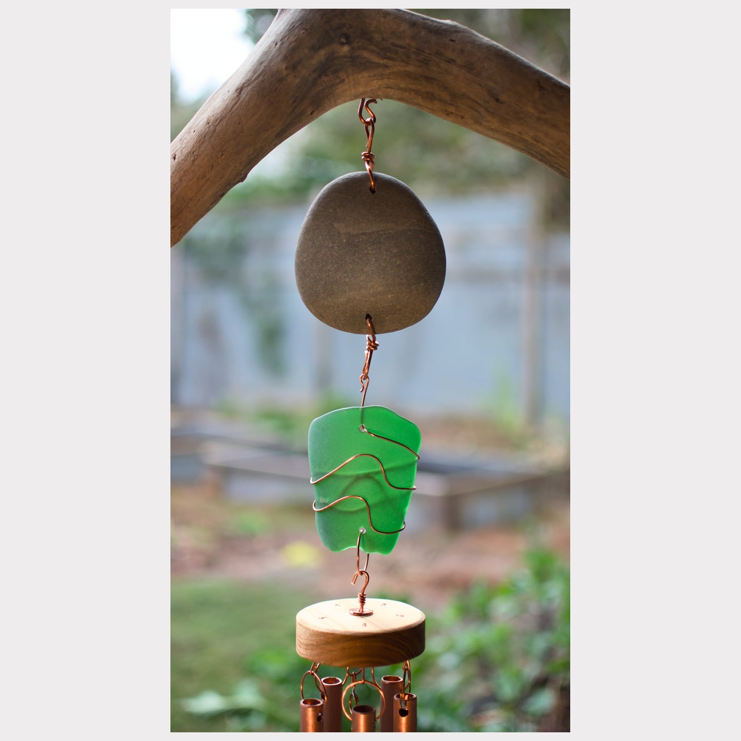 zoom detail, driftwood wind chime