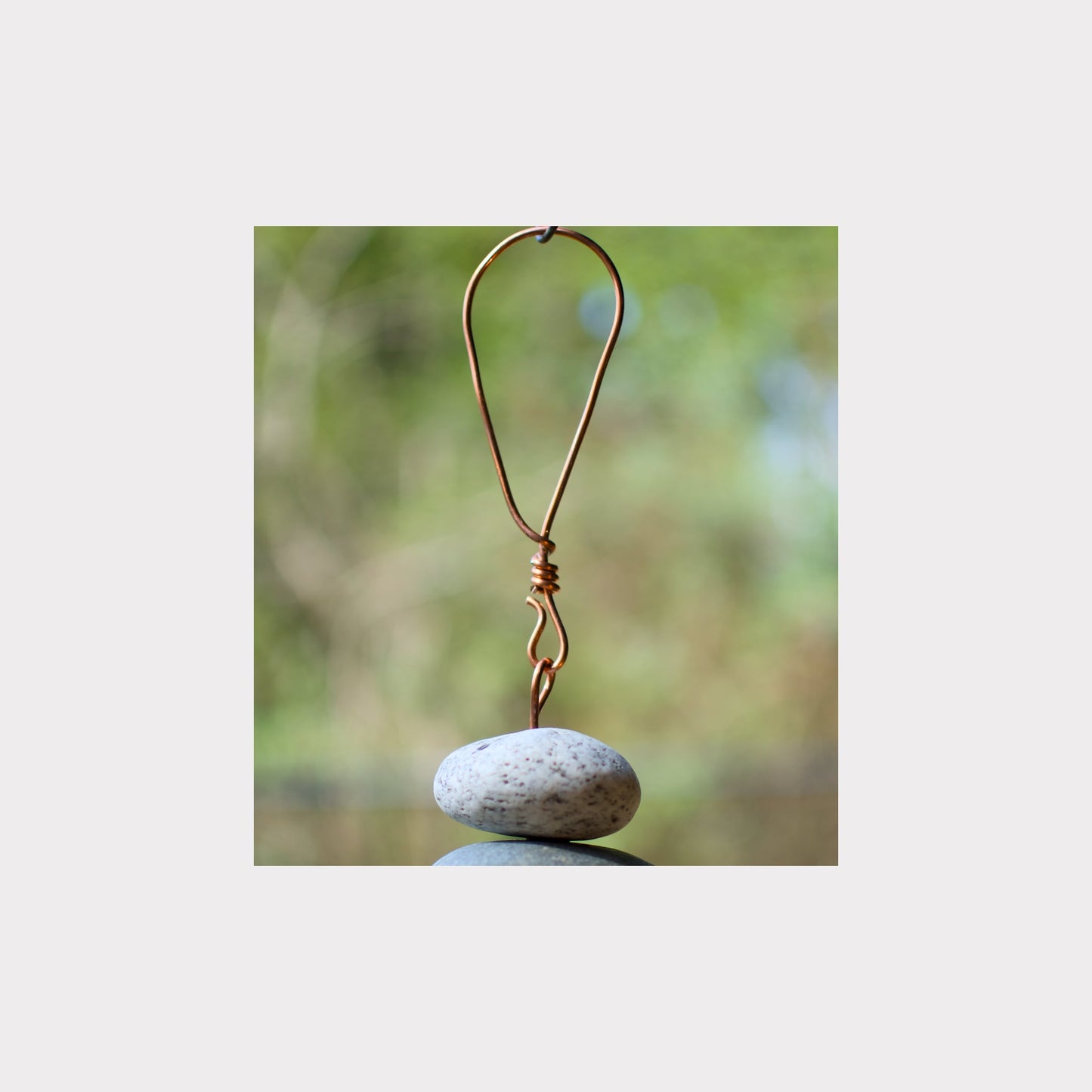 handmade copper hanging loop for a large wind chime