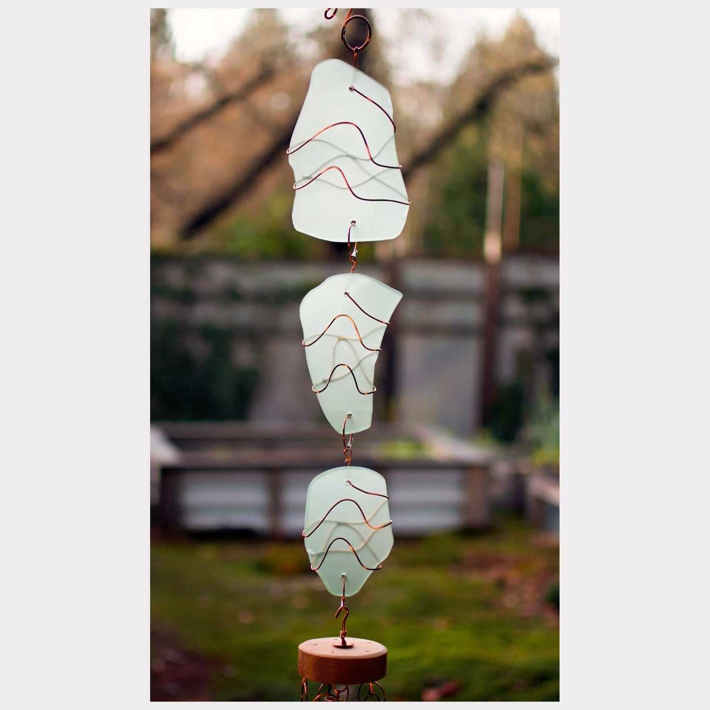 detail, sea glass wind chime