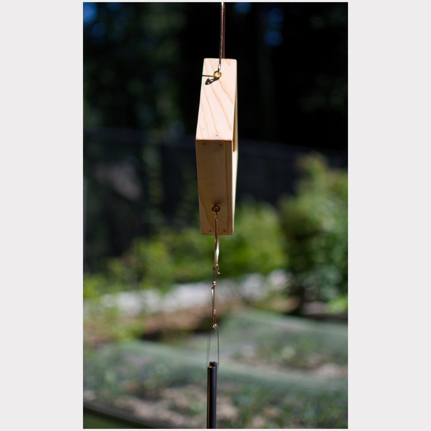 Side view, kaleidoscope wind chime.