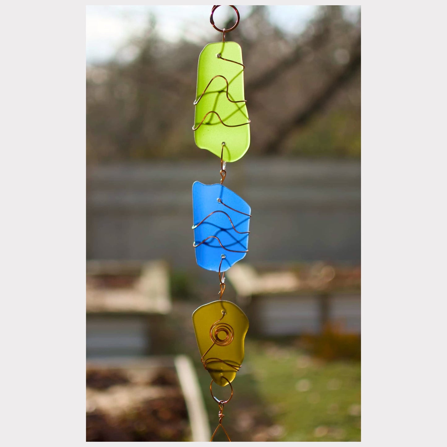 detail sea glass chime