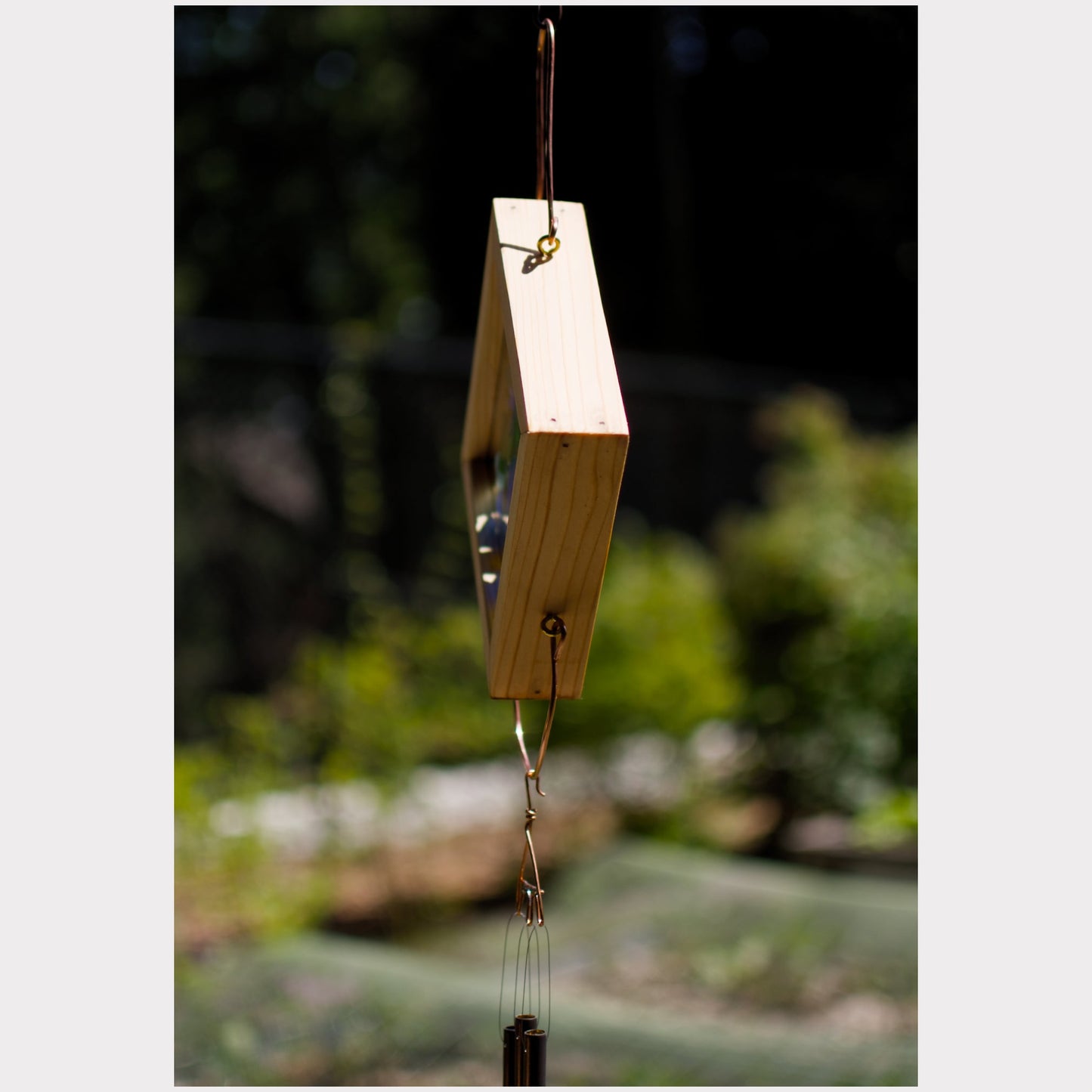 Side view, kaleidoscope wind chime.