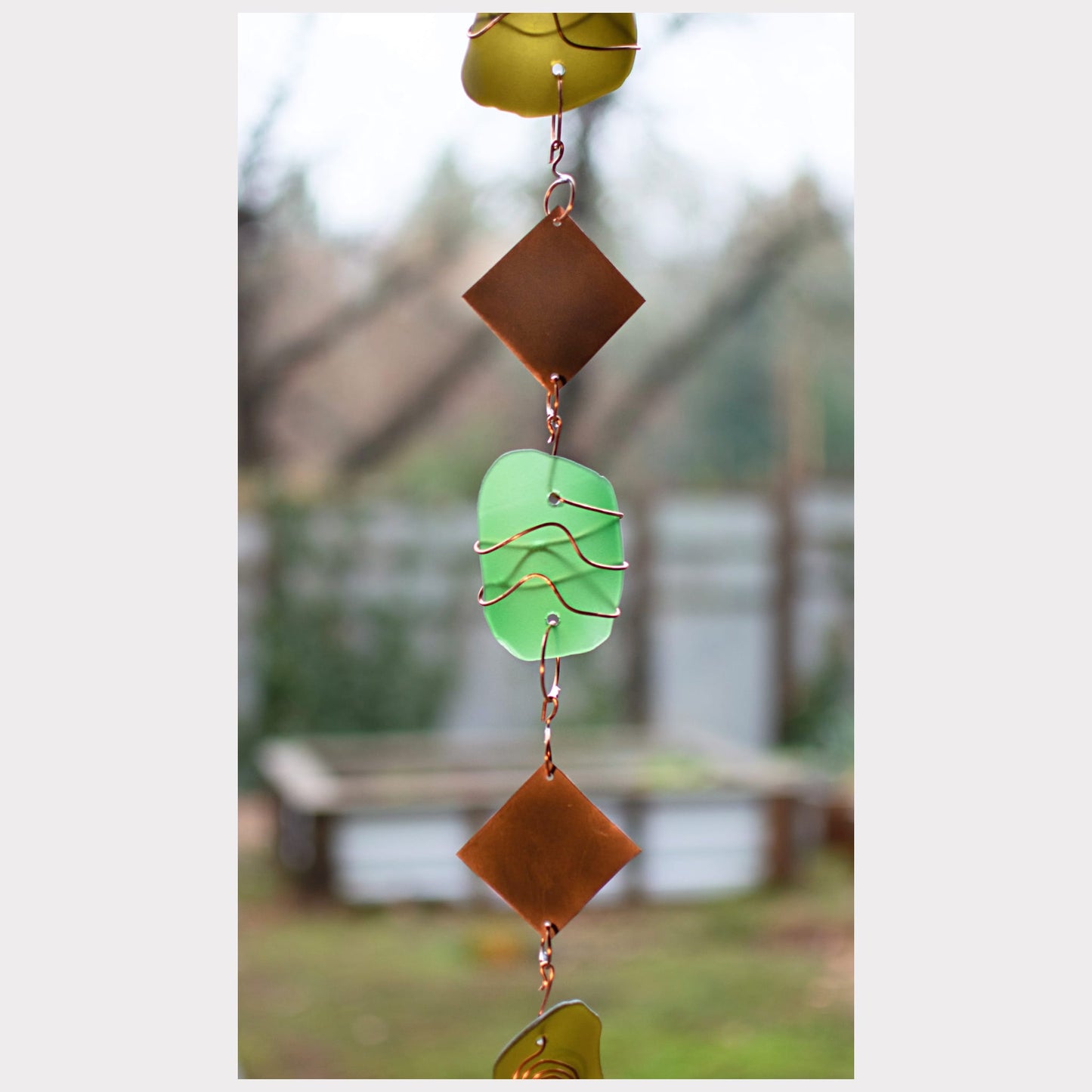 detail b fancy sea glass chime