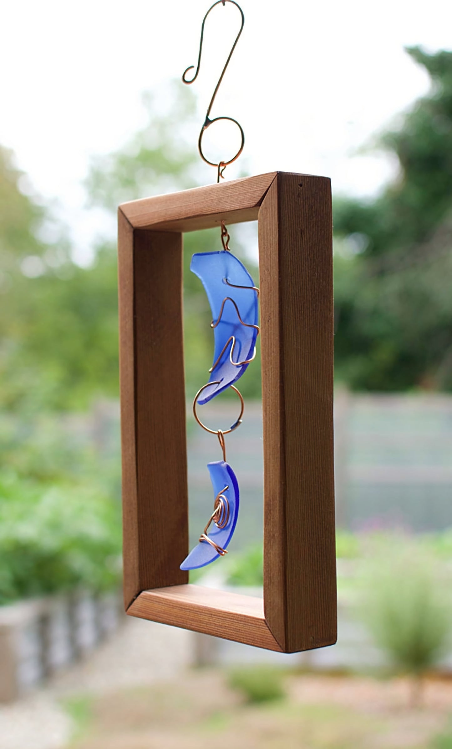 Sun Catcher Framed Cobalt Blue Glass Suncatcher