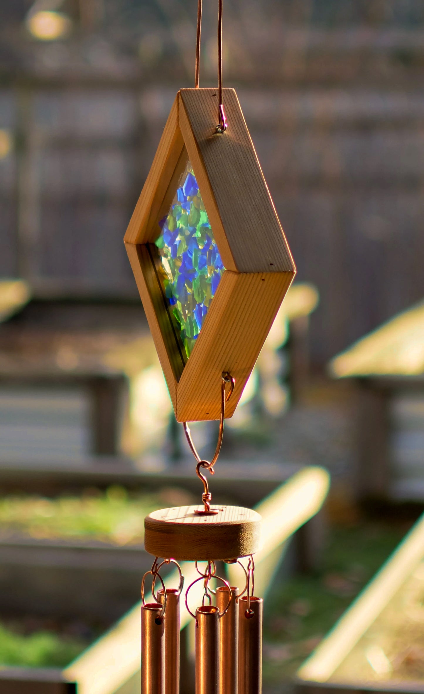 Windchimes Sea Glass Grand carillon éolien extérieur coloré