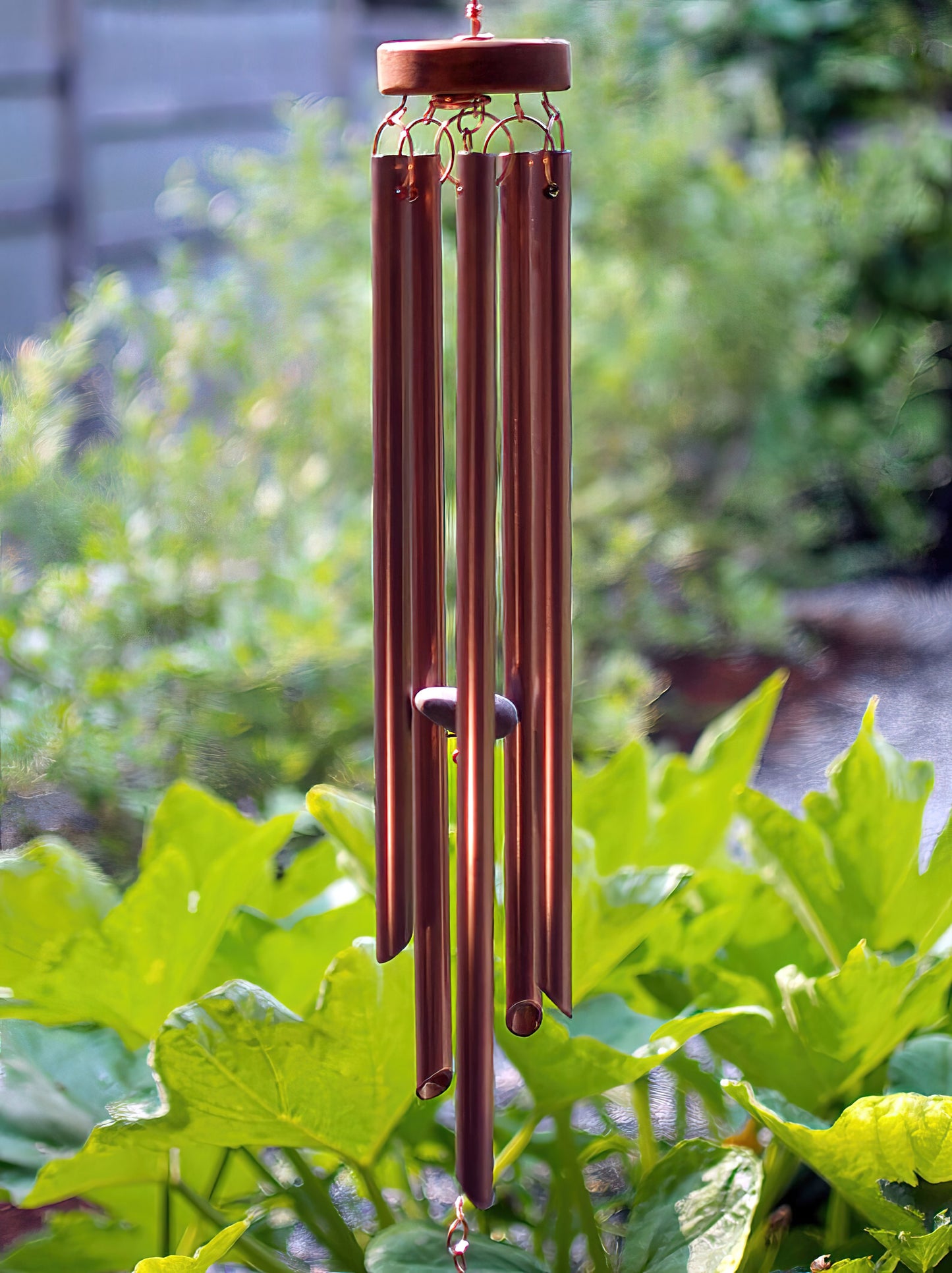 Beach Stone Oyster Shell Wind Chime Copper Outdoor Large Windchimes