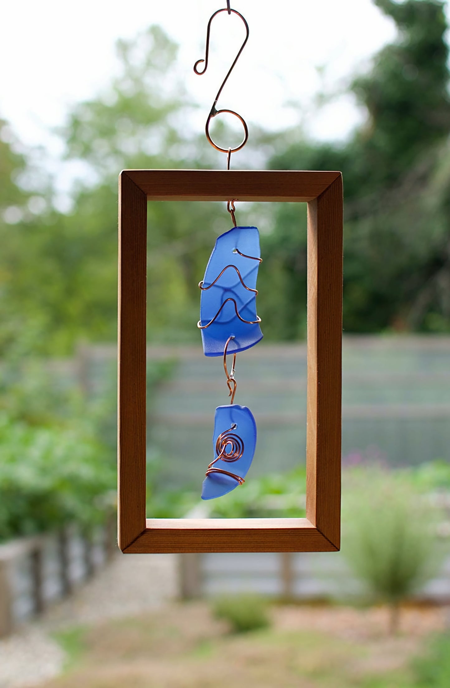 Sun Catcher Framed Cobalt Blue Glass Suncatcher