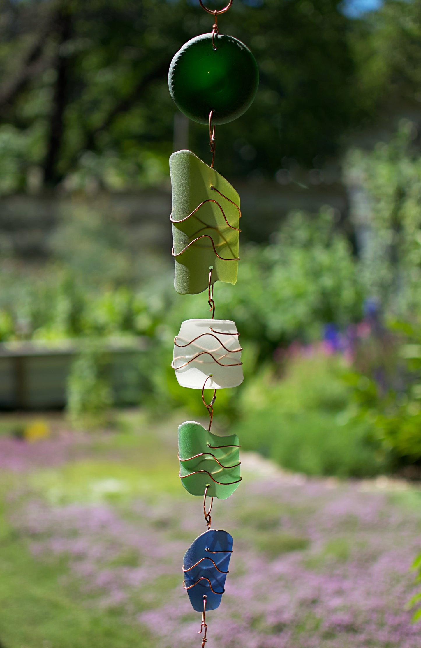 Wind Chime Sea Glass Outdoor Handcrafted Windchimes Extra Long