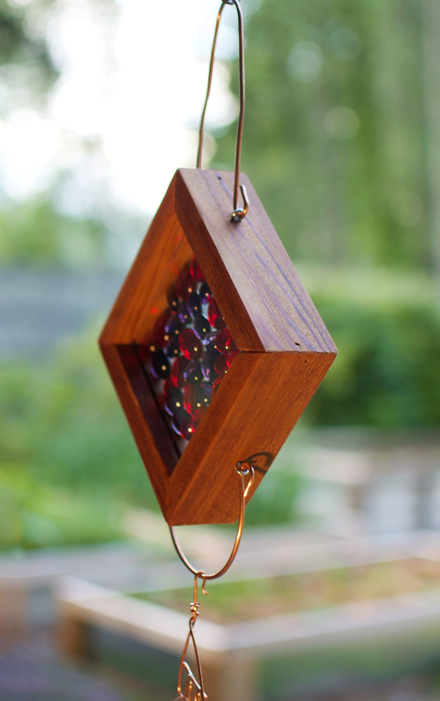 Red and Purple Glass Wind Chime Kaleidoscope