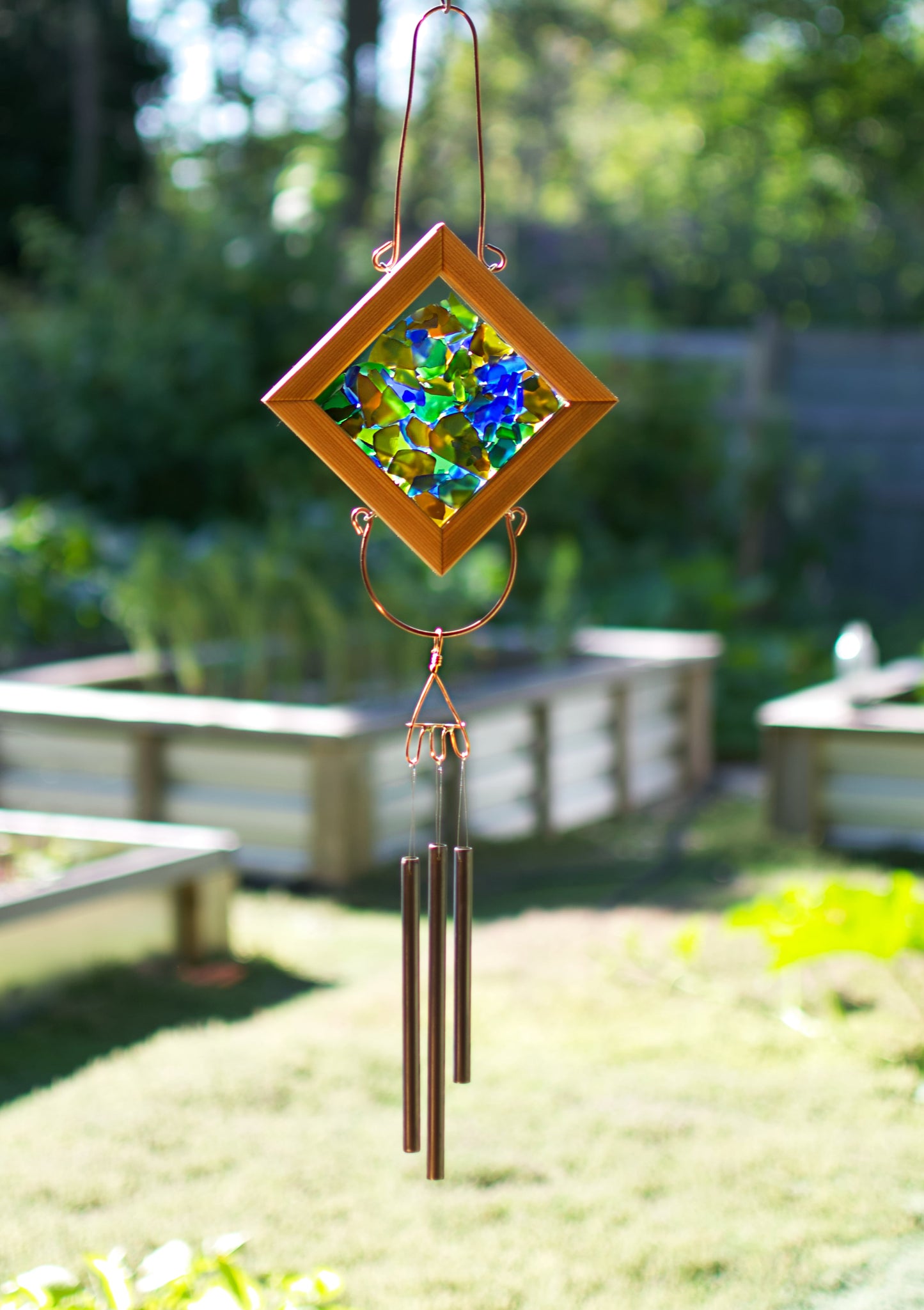 Wind Chime Kaleidoscope Beach Sea Glass Outdoor Windchimes