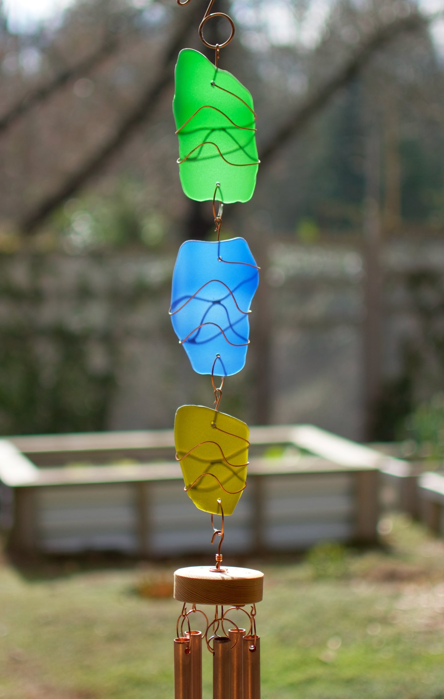 Wind Chime Beach Glass Copper Large Windchimes