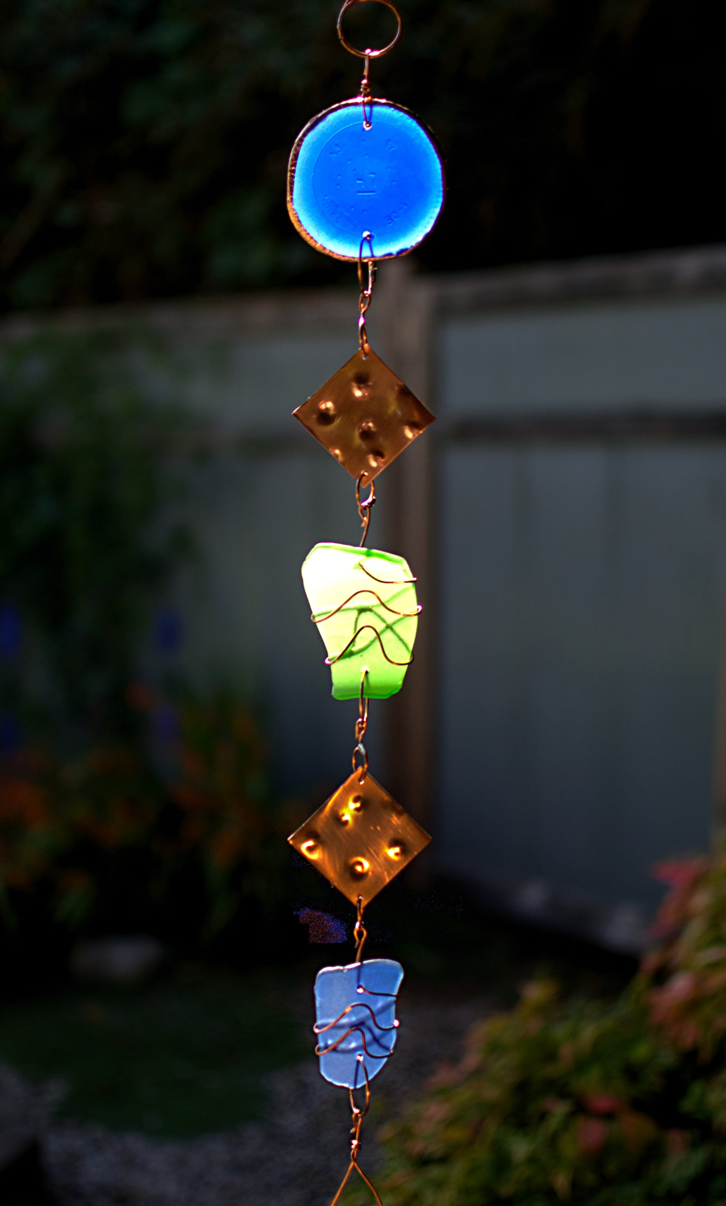 Windchime Carillon éolien extérieur en cuivre en verre de mer