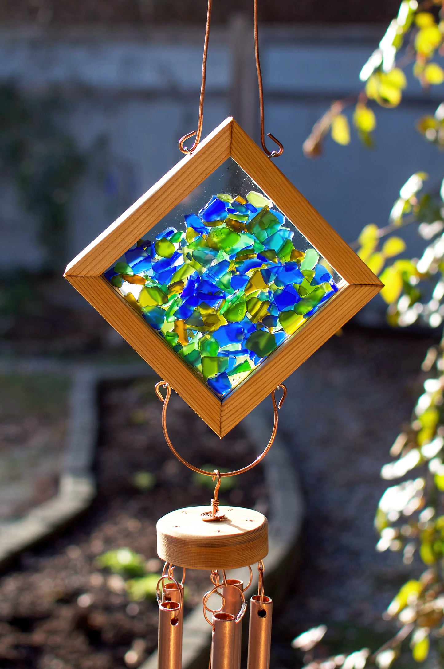 Windchimes Sea Glass Grand carillon éolien extérieur coloré