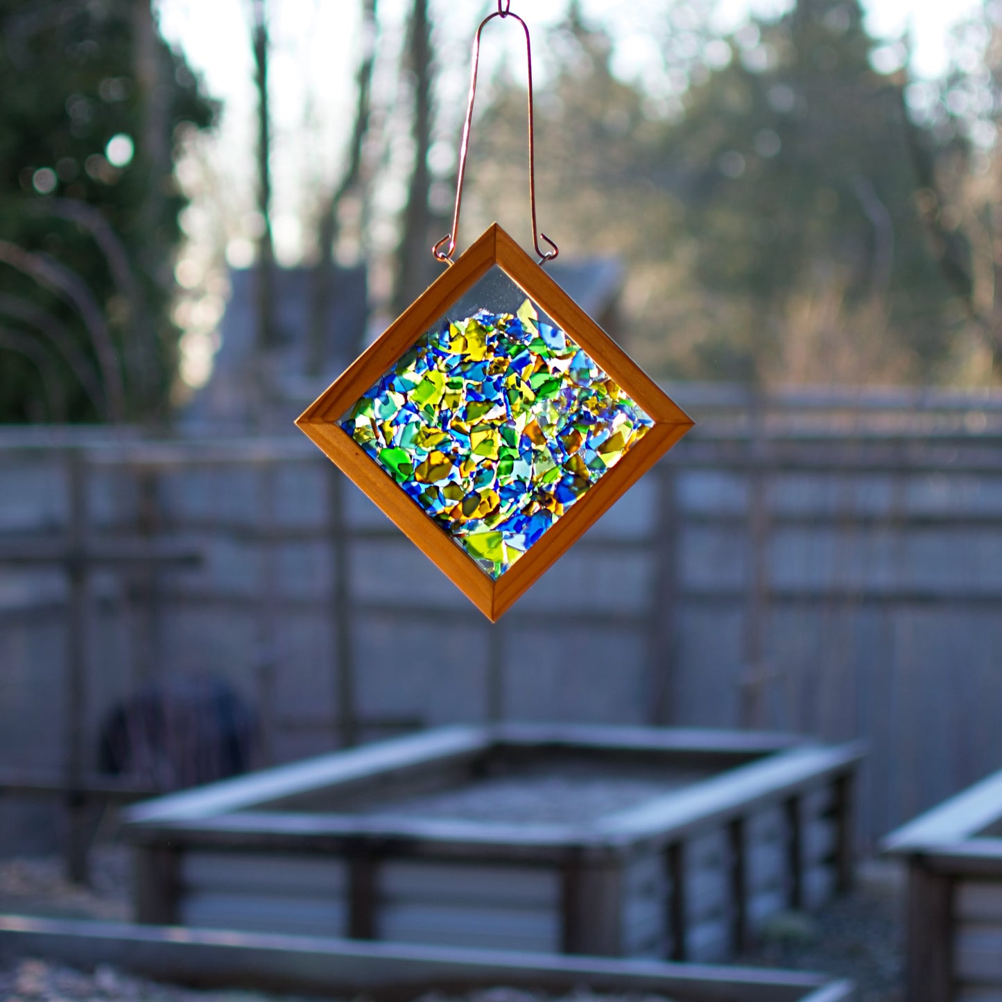 Large Sun Catcher Kaleidoscope Beach Glass Suncatcher Hanging