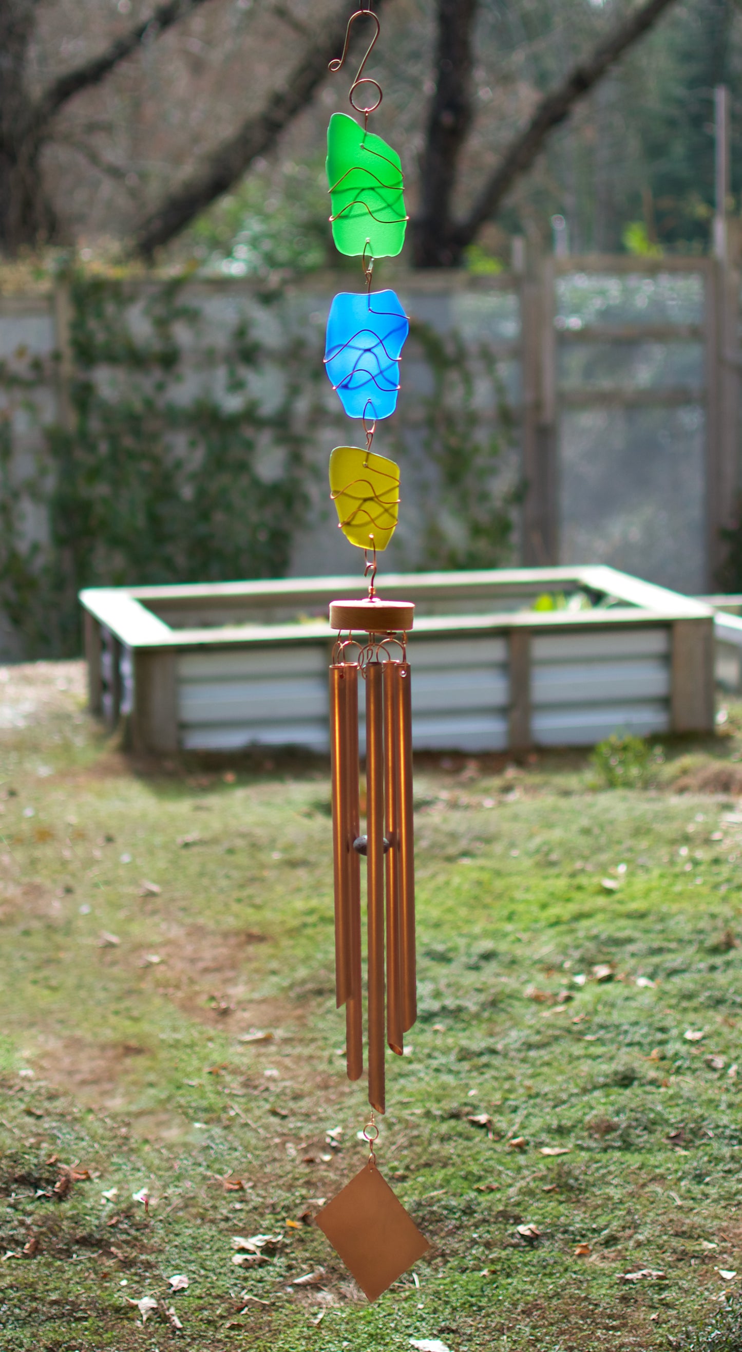 Wind Chime Beach Glass Copper Large Windchimes