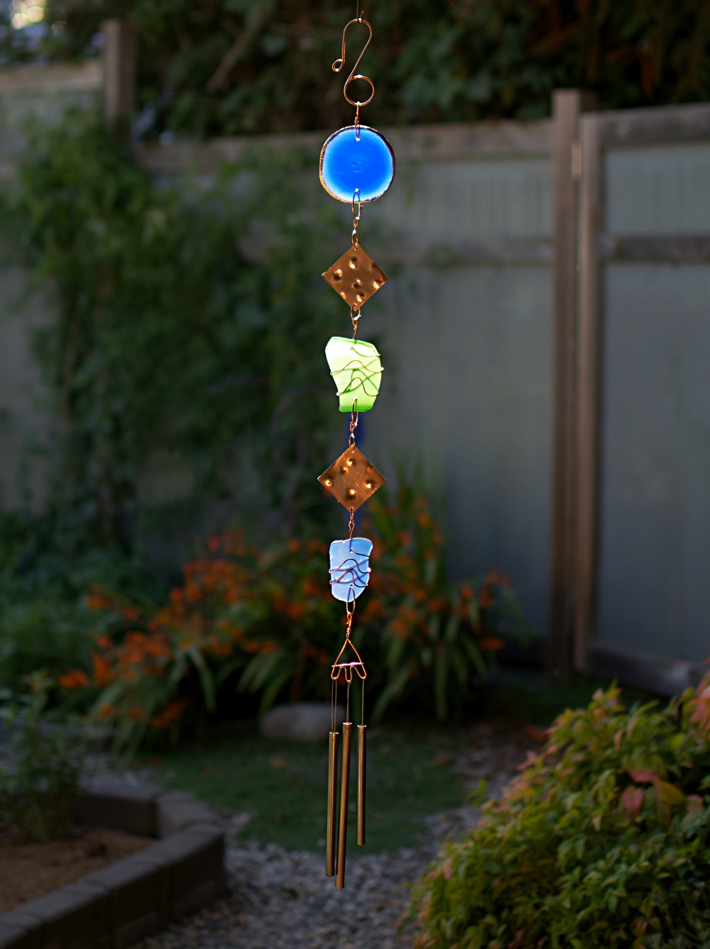 Windchime Carillon éolien extérieur en cuivre en verre de mer