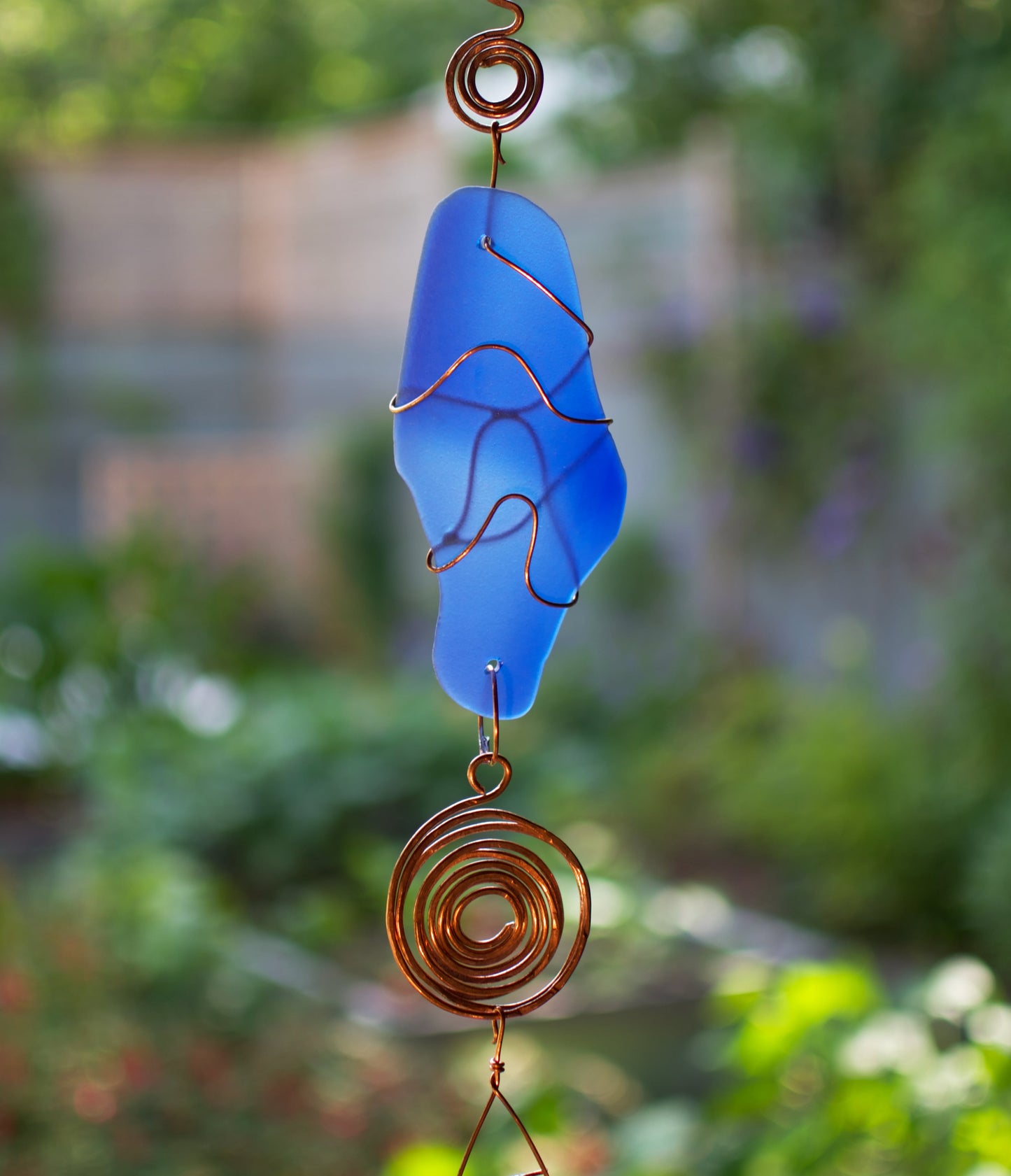 Wind Chime Glass Copper Brass Handcrafted Outdoor