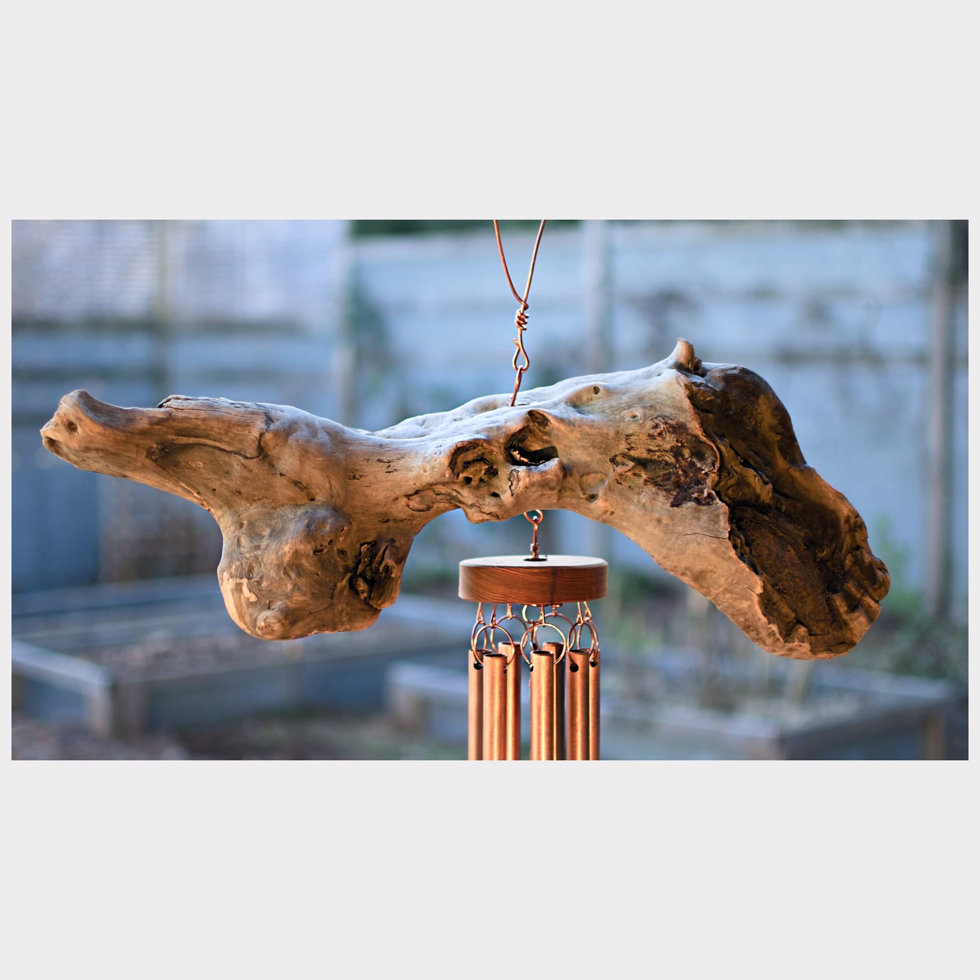 detail, driftwood wind chime