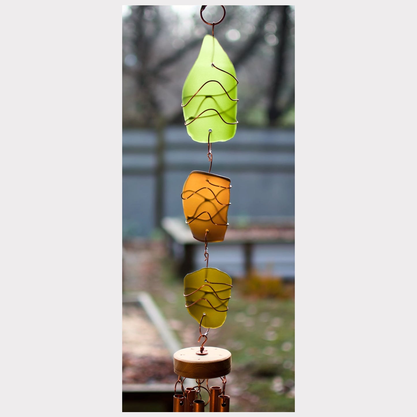 detail sea glass wind chime