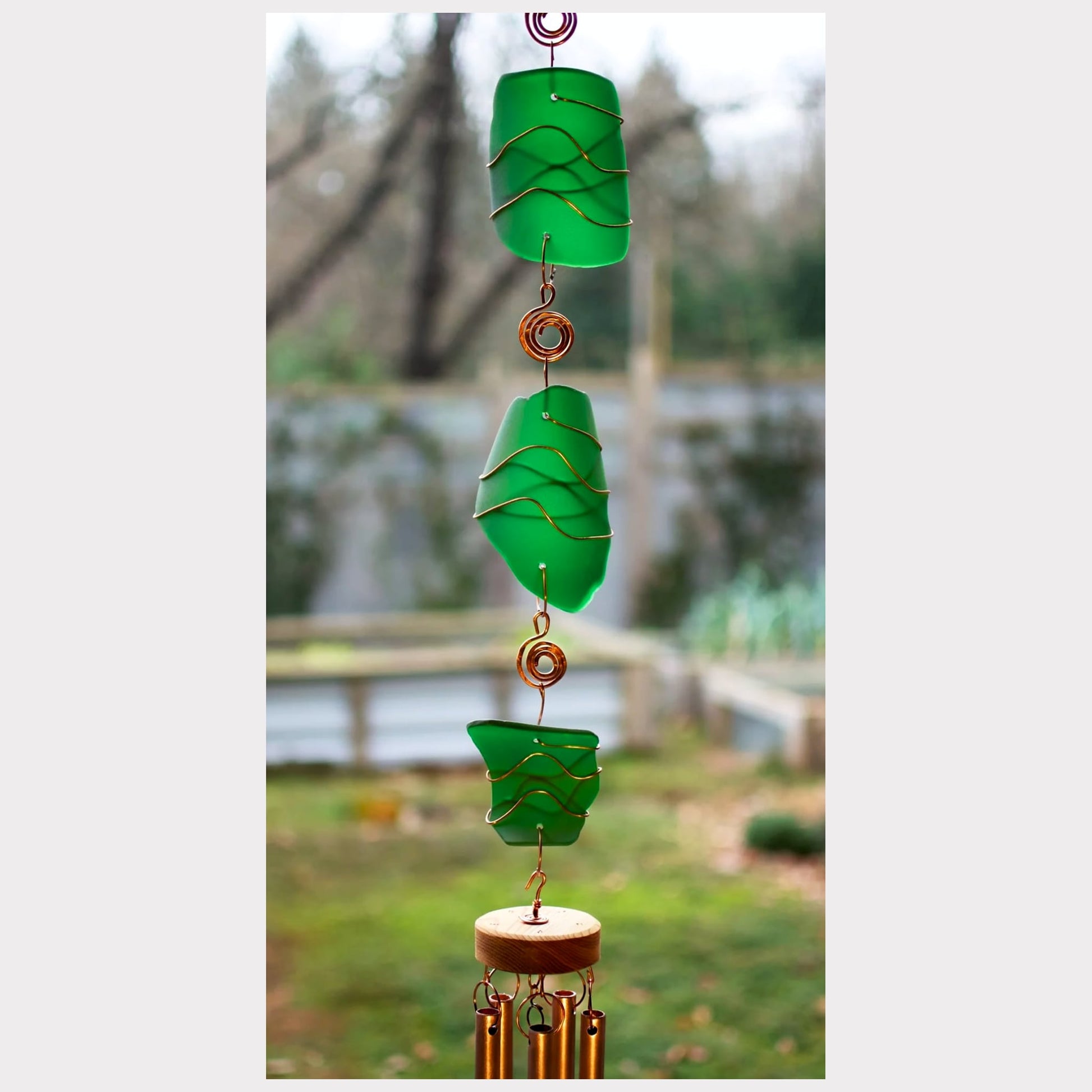 detail, sea glass wind chime