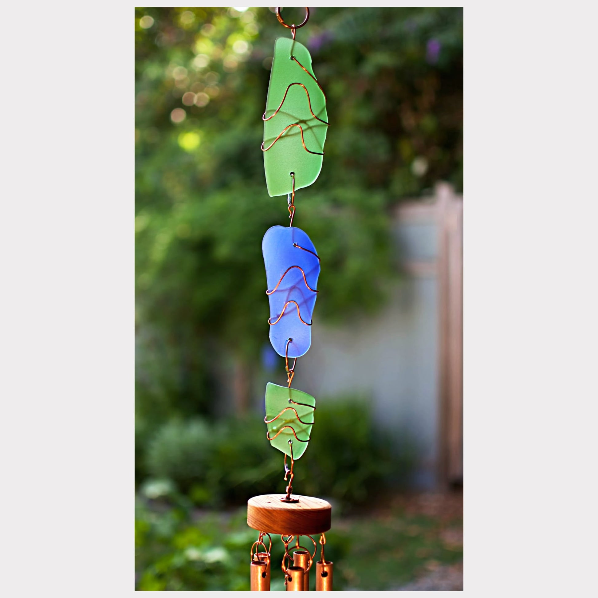 detail, sea glass wind chime