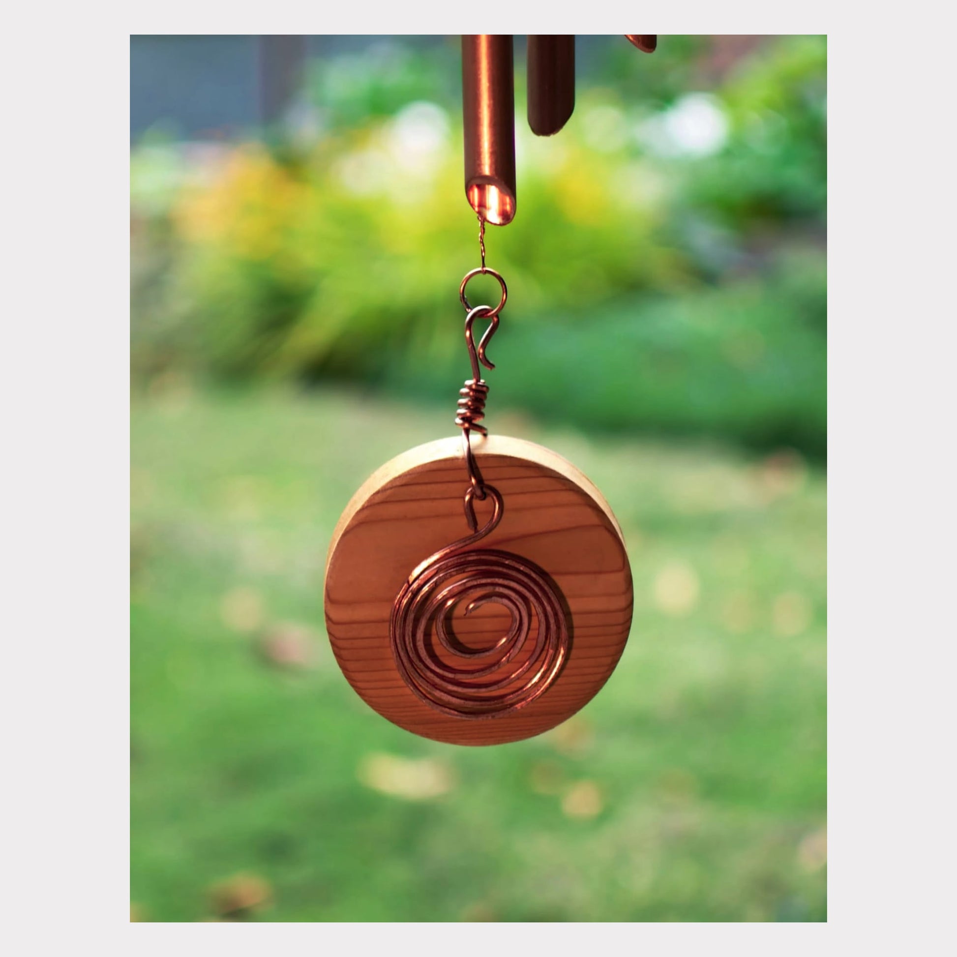 fancy cedar windsail for a copper wind chime