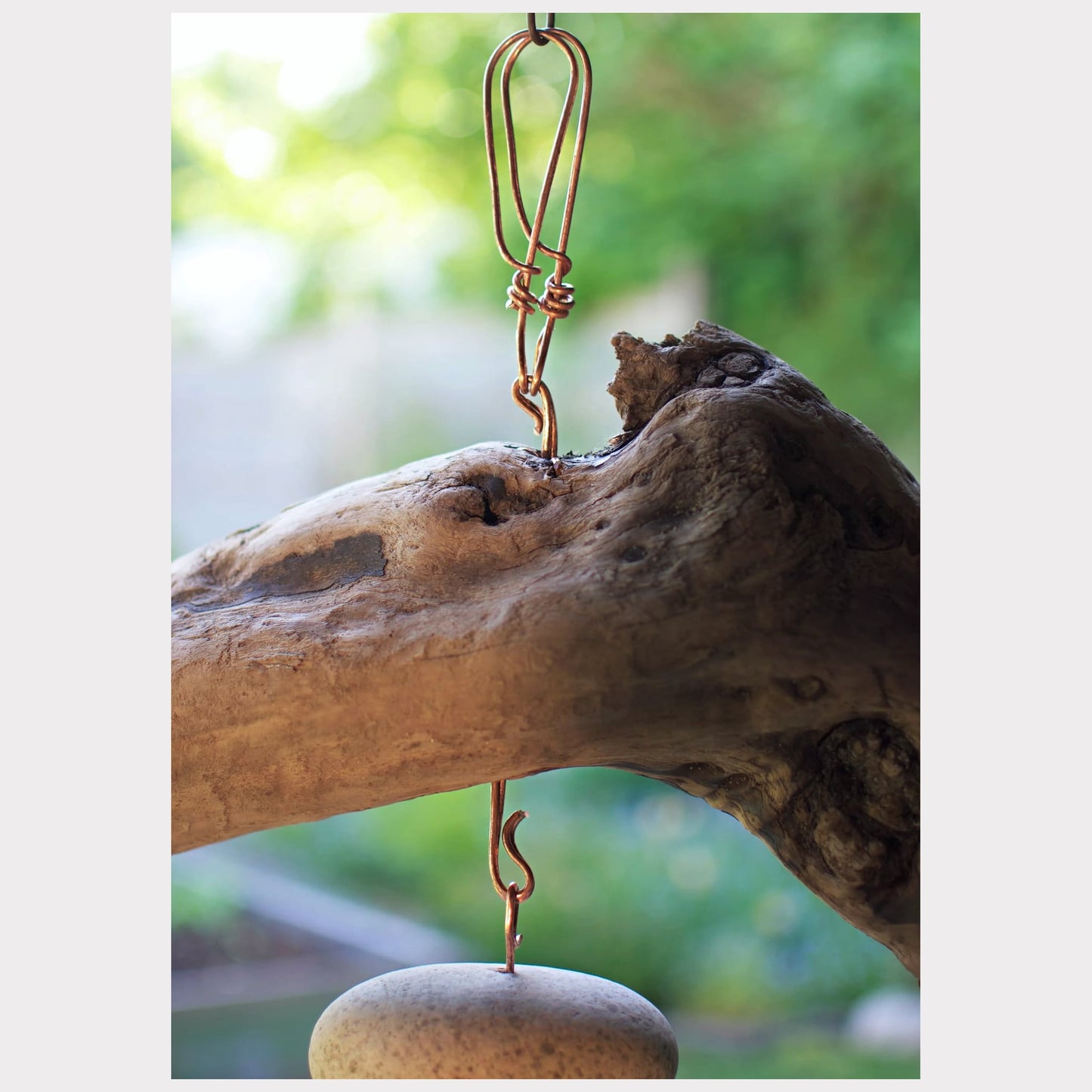 double handmade copper loop hangers for a very heavy large wind chime