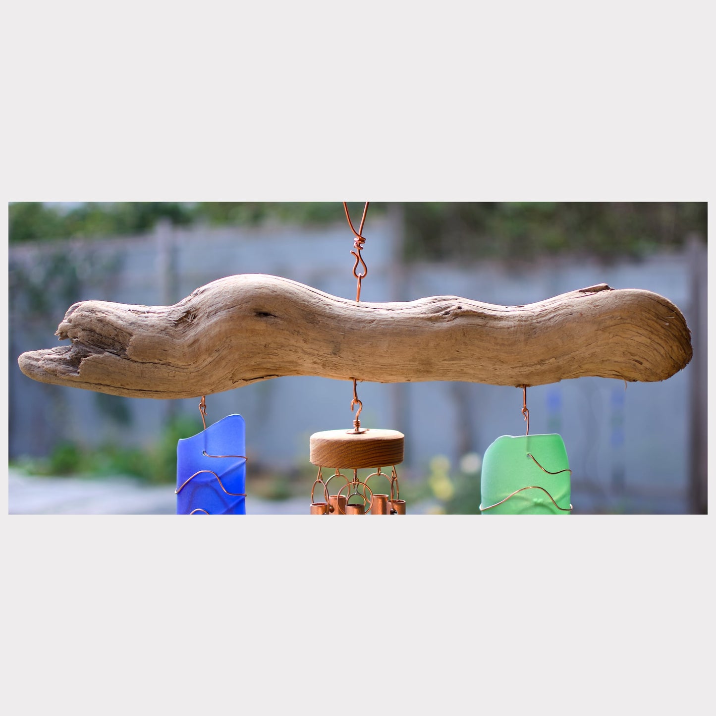 detail, driftwood wind chime