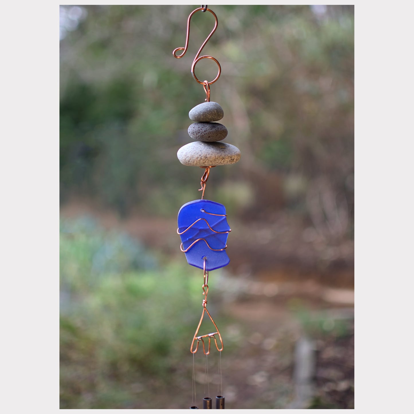 detail, zen beach stone chime