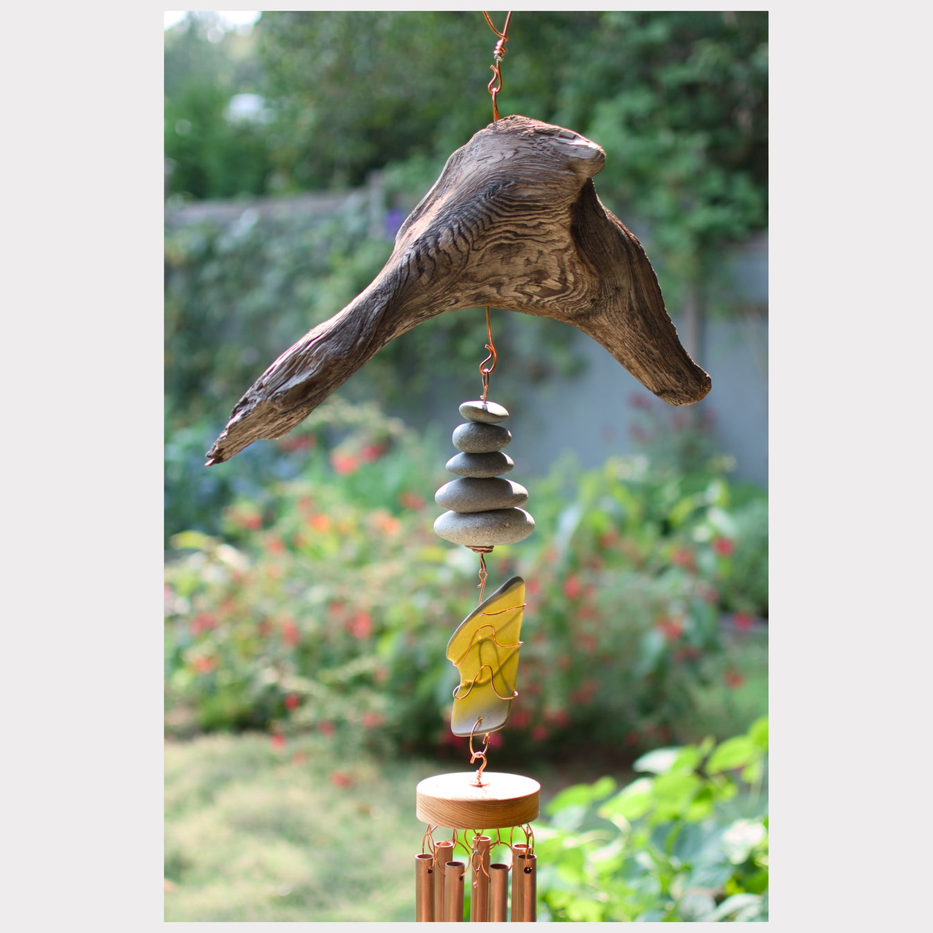 Driftwood Fractal Sea Glass Wind Chime main image 1