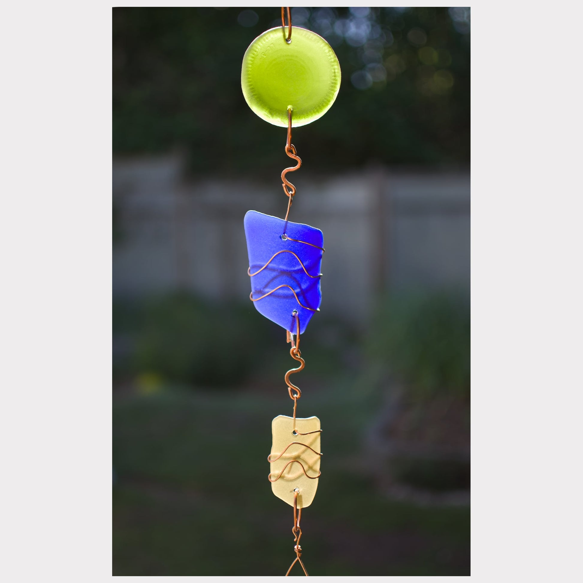 detail, sea glass wind chime