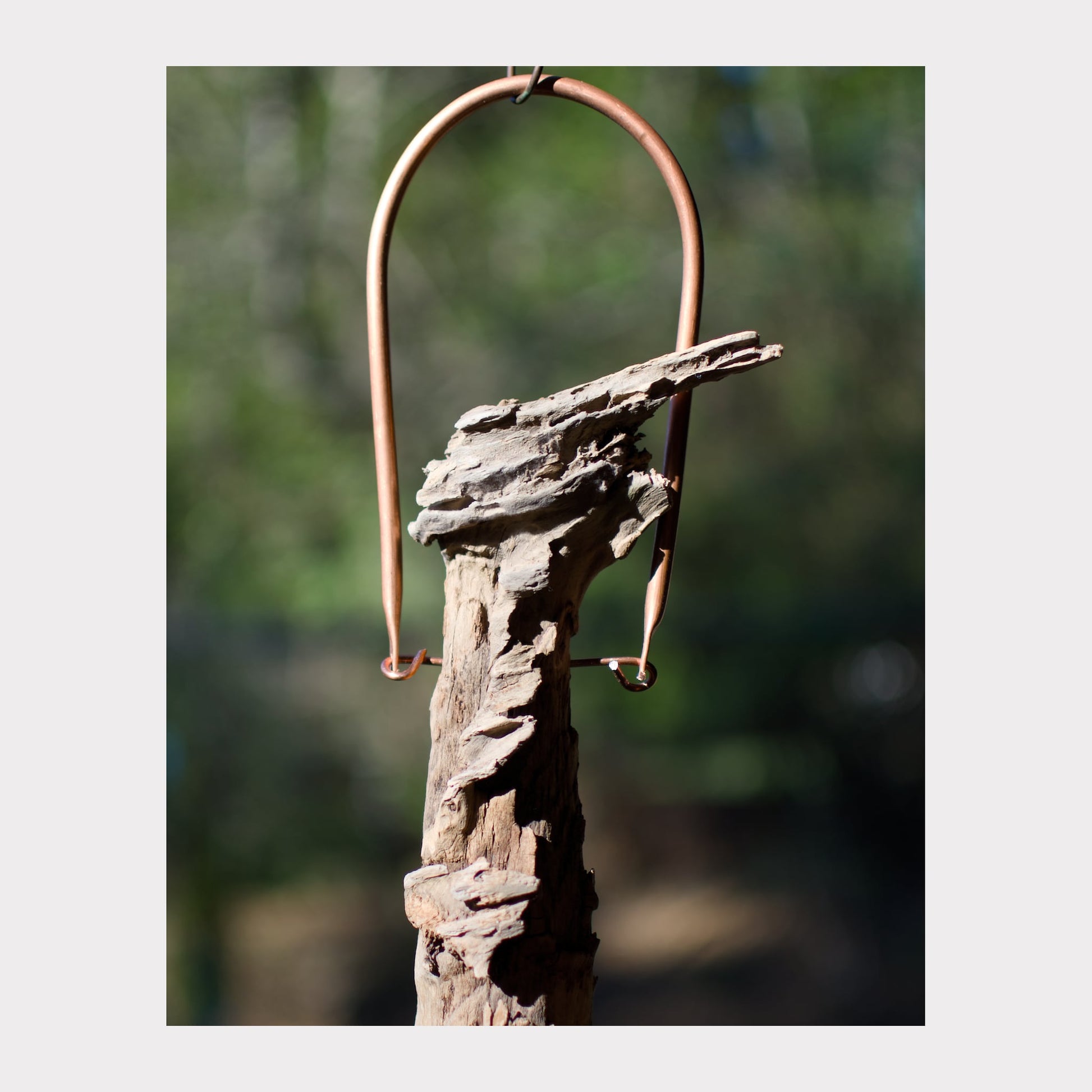 handmade copper hanging loop for a large wind chime