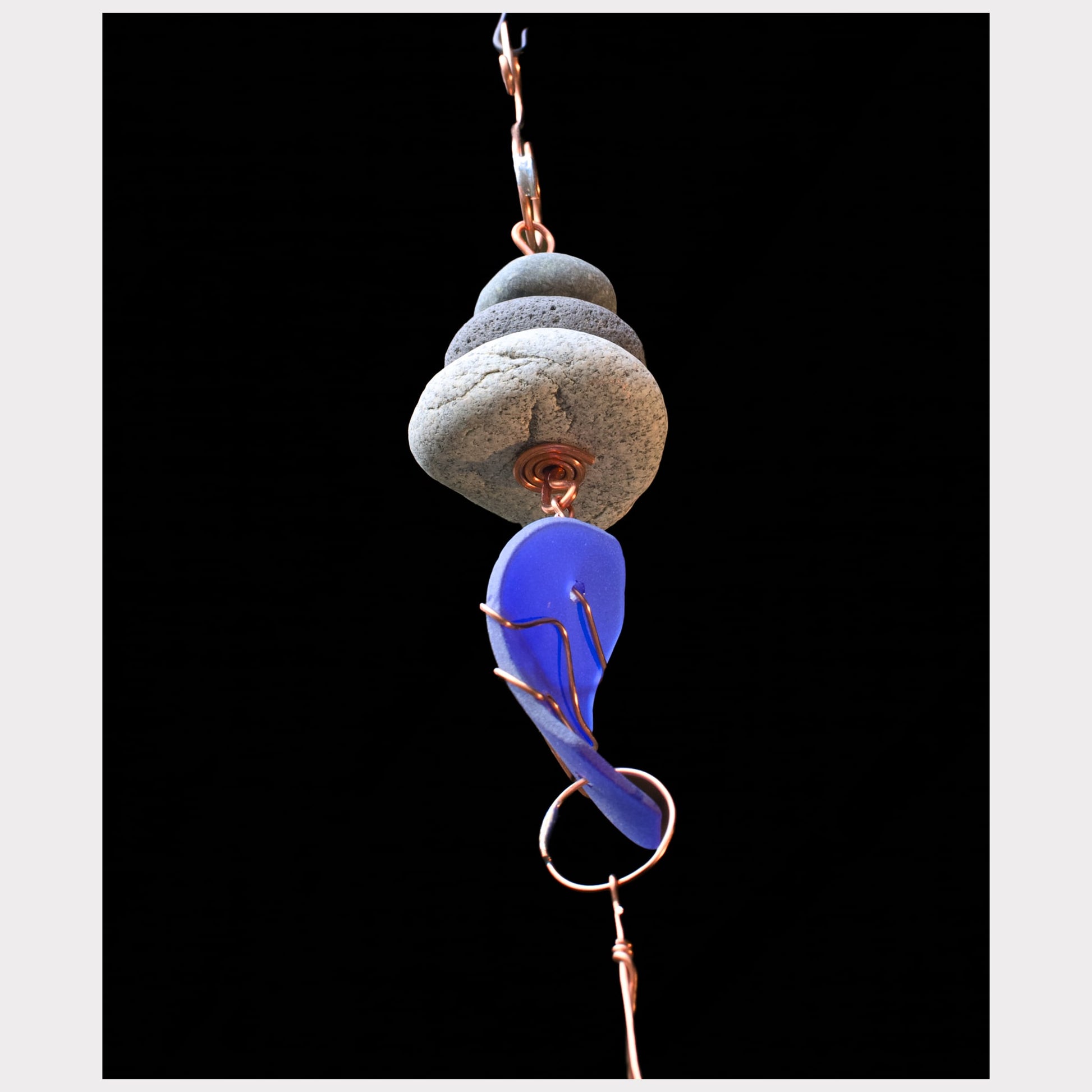 bottom view, zen beach stone chime