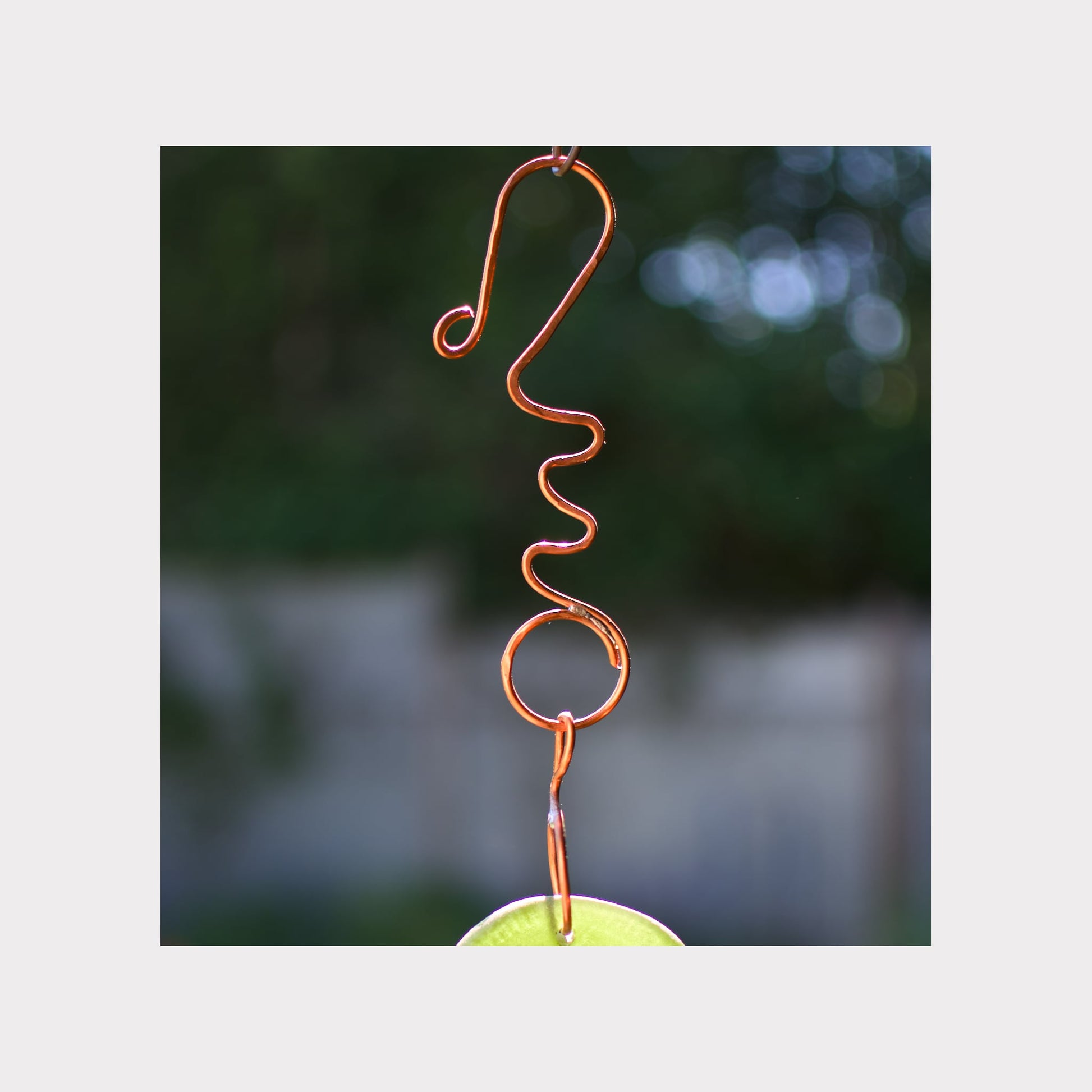 fancy hammer copper hook for a wind chime