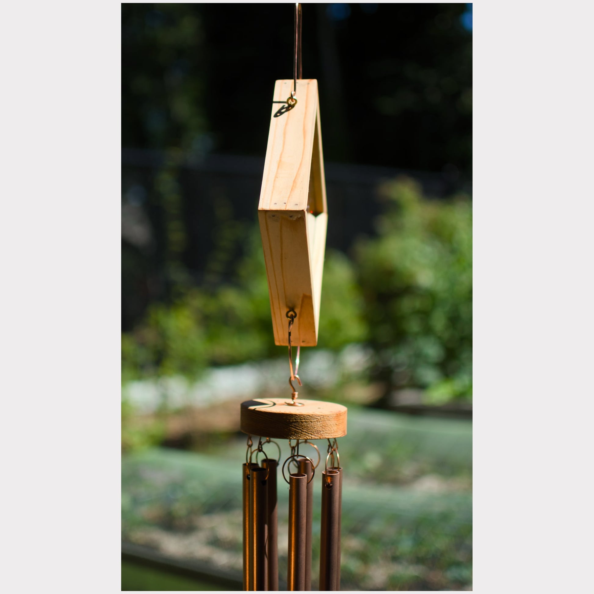 Side view, kaleidoscope wind chime.