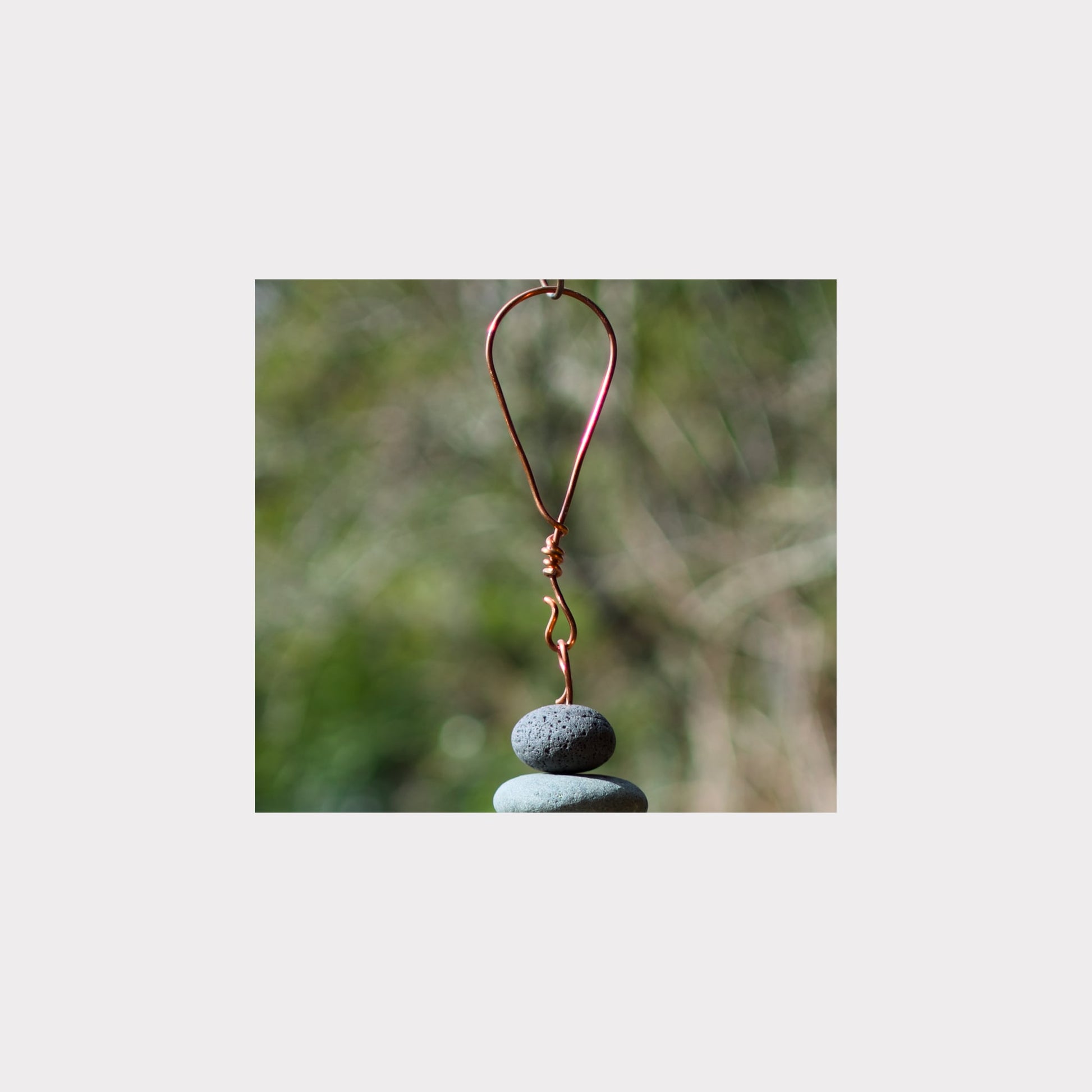 handmade copper hanging loop for a large wind chime