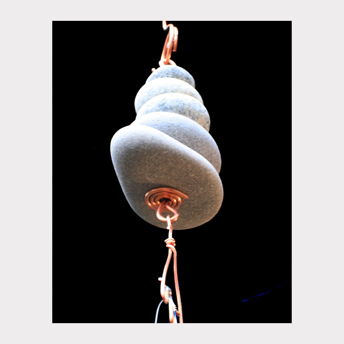 bottom view, zen beach stone chime