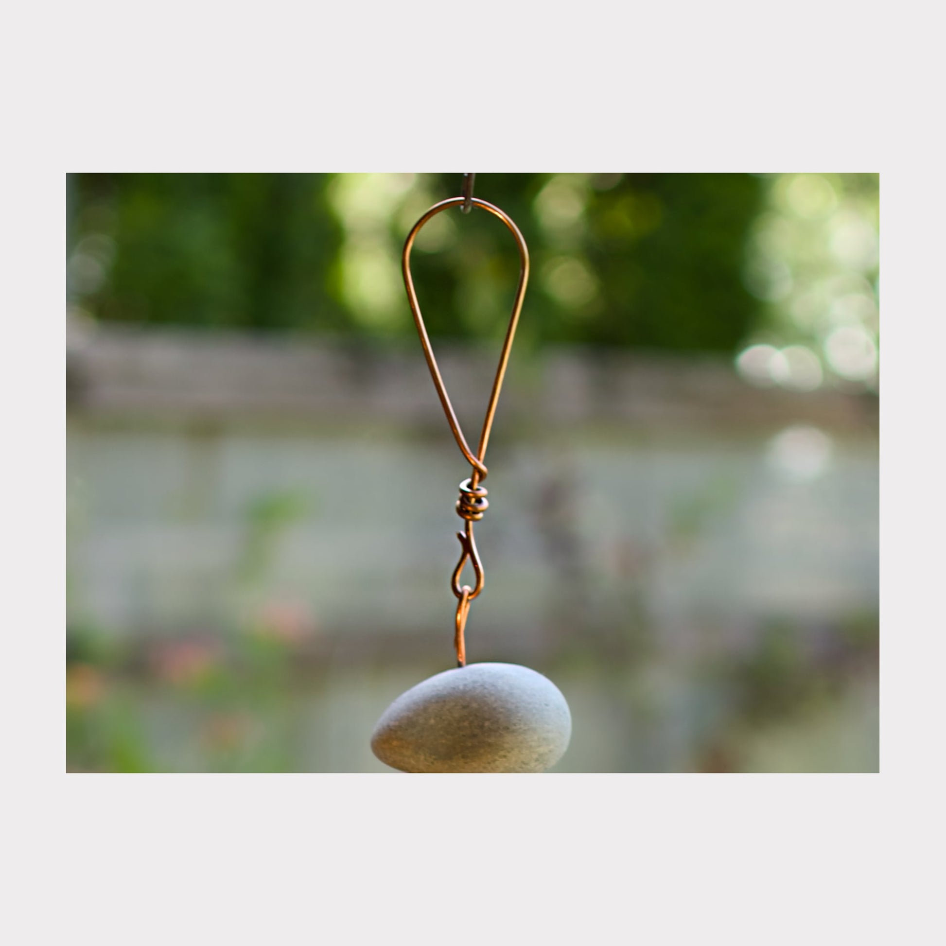 handmade copper loop hanger for a wind chime