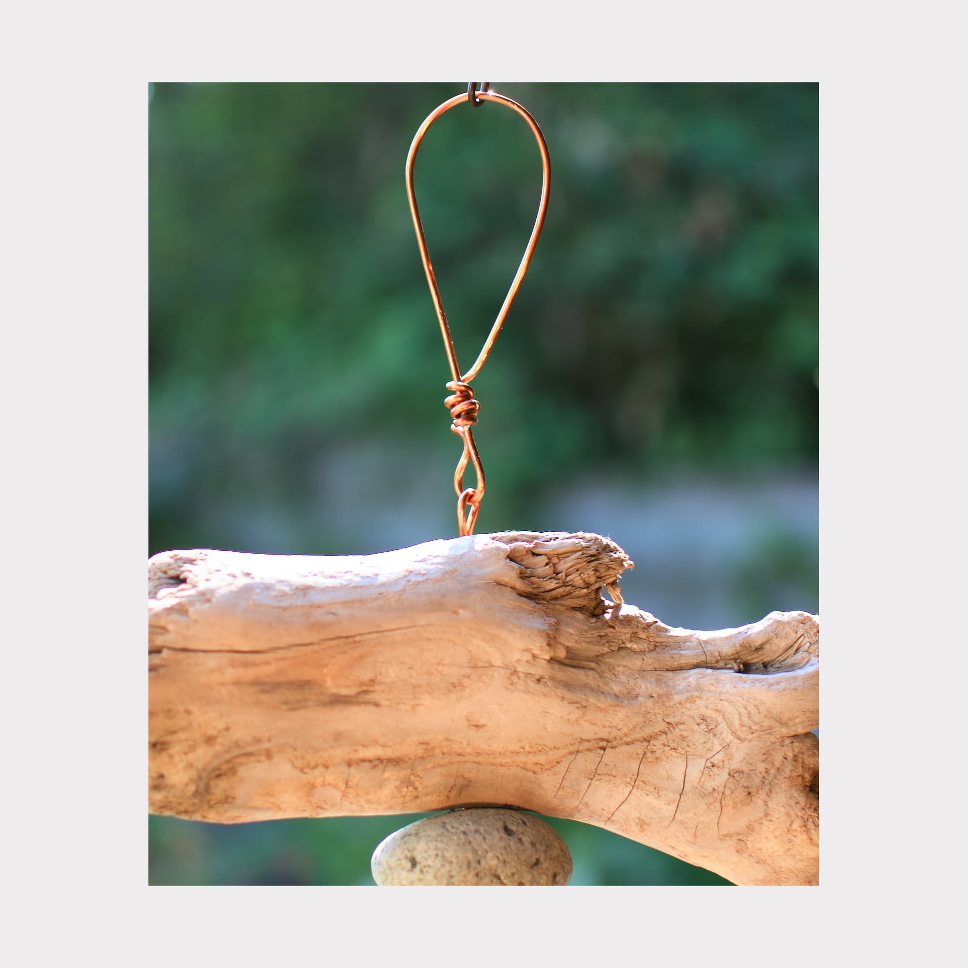 handmade copper hanging loop for a large wind chime