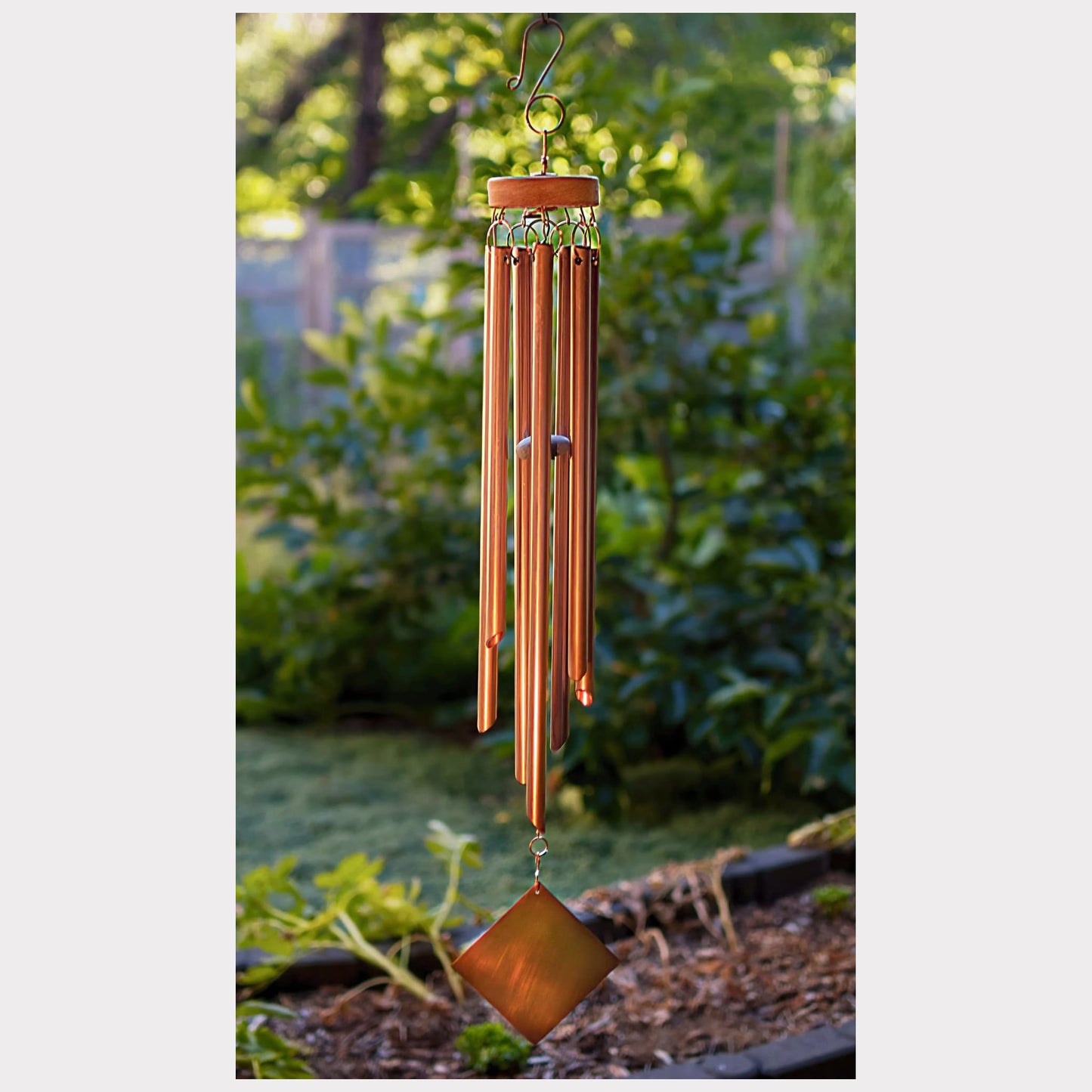 Outdoor large real copper wind chime with seven chimes.