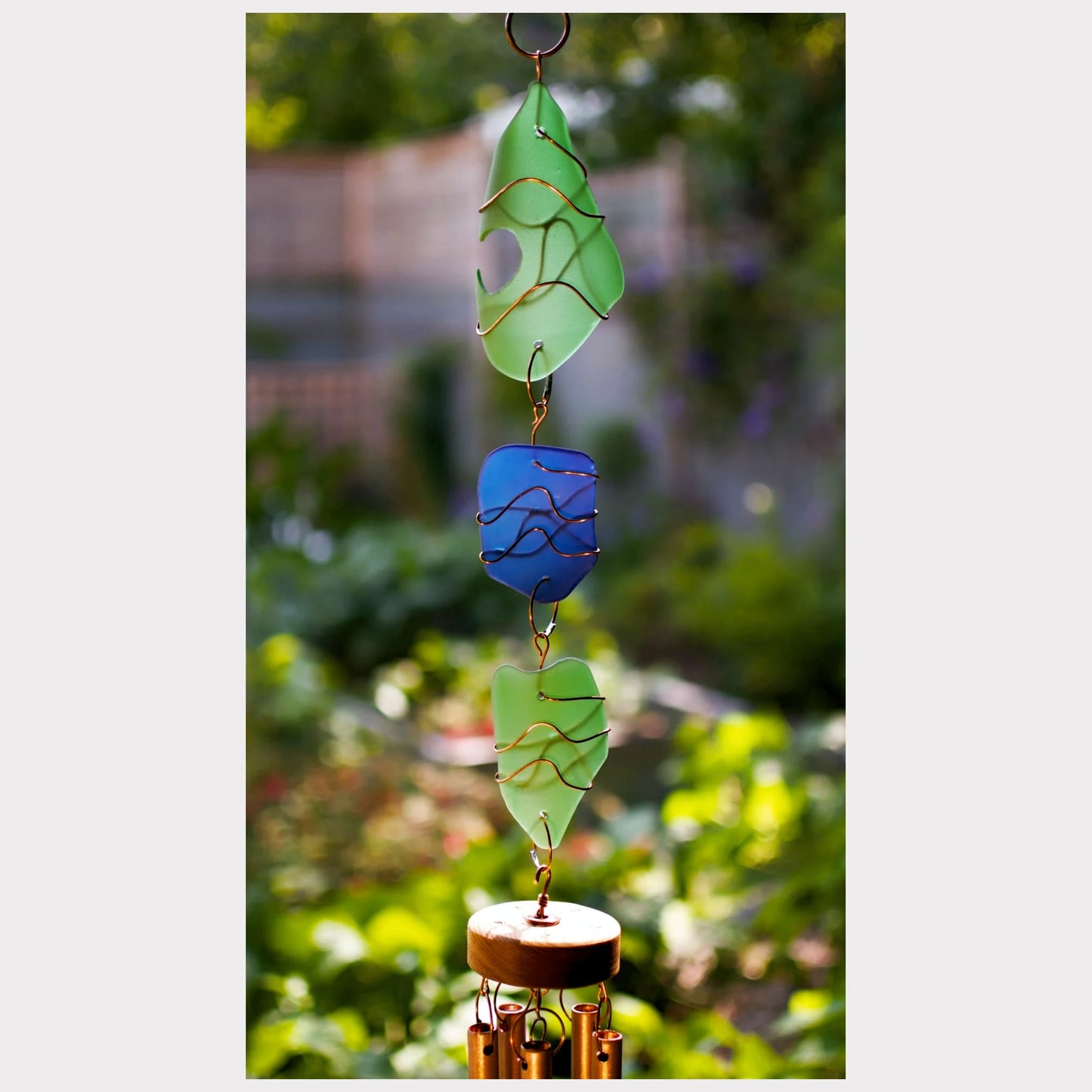 detail, sea glass wind chime