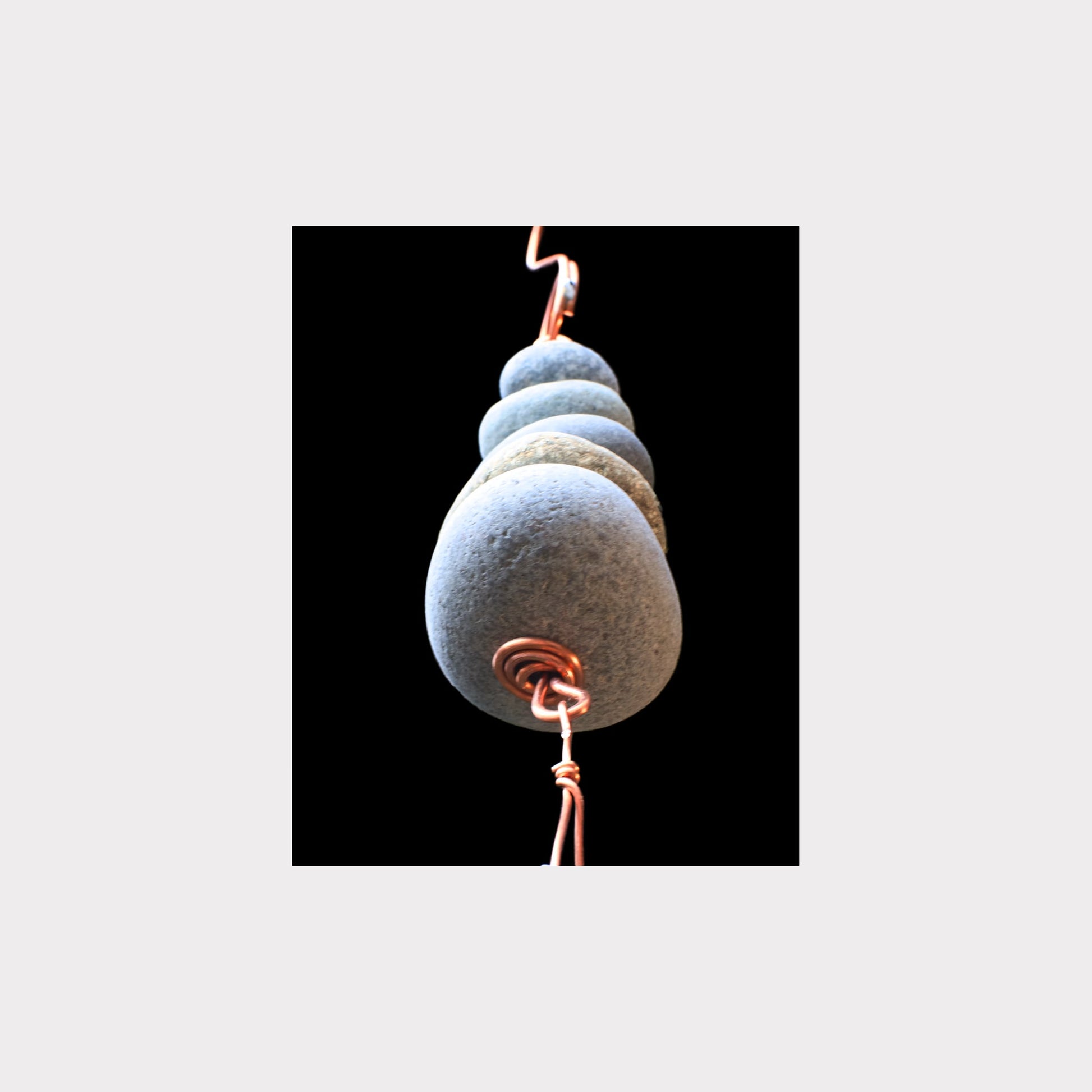 bottom view, zen beach stone chime