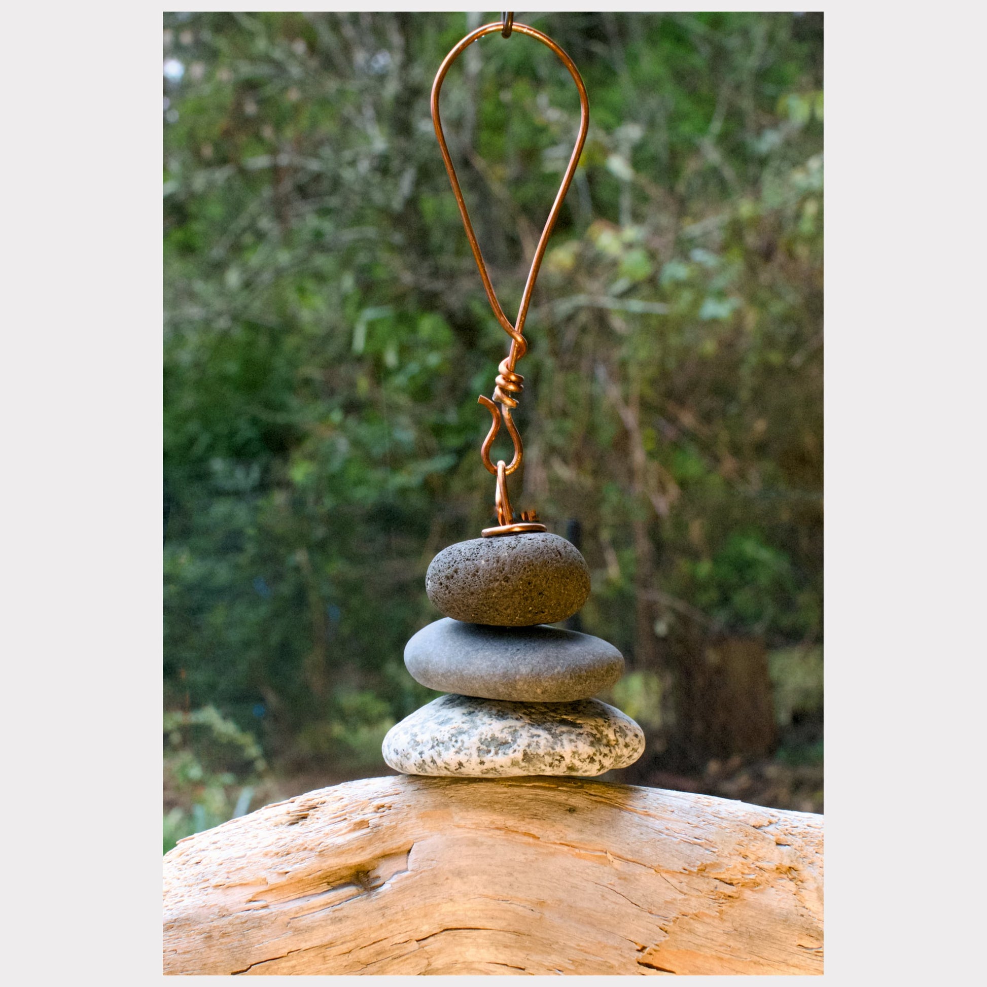 handmade copper hanging loop for a large wind chime