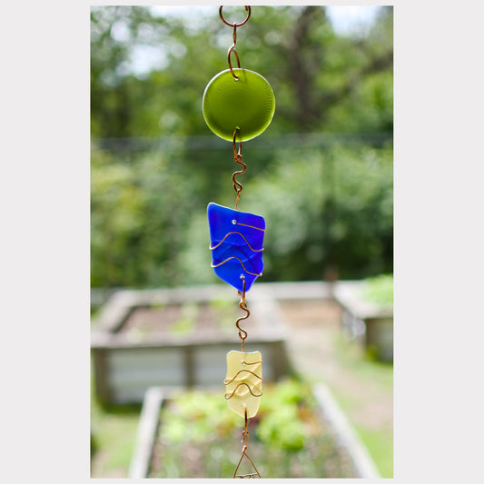 detail, glass wind chime.