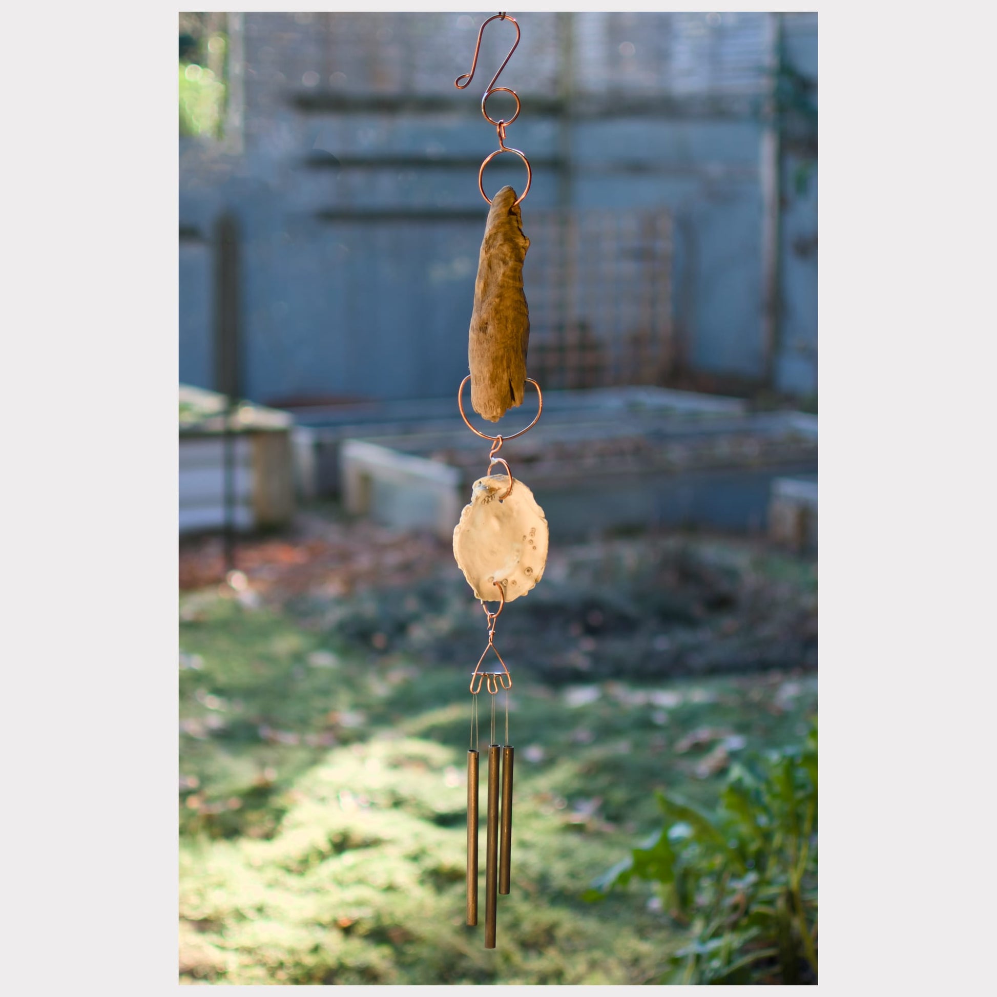 driftwood beach comber wind chime handcrafted